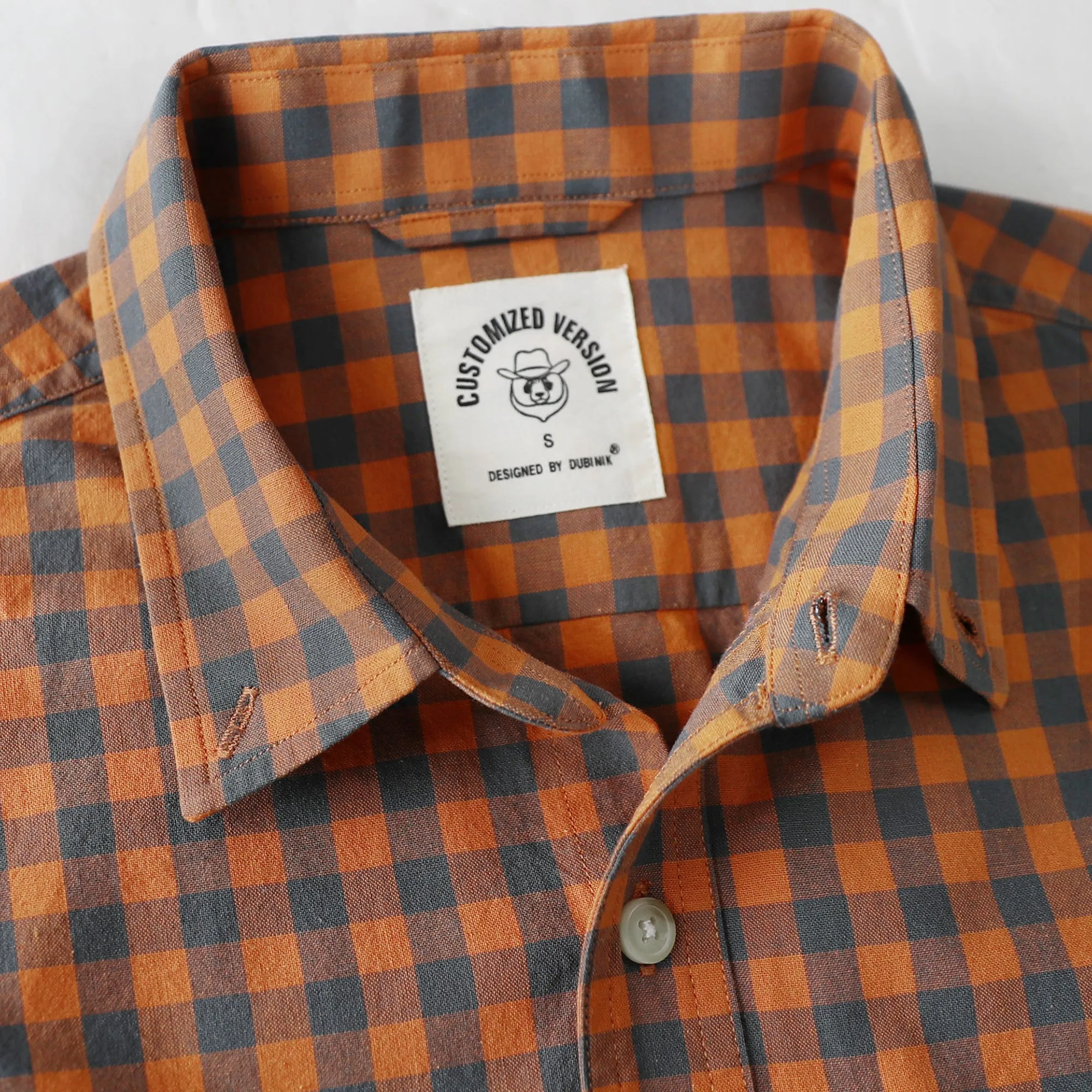 Dubinik® Men’s Button Down Short Sleeve Shirt, Double Pockets, Casual Workwear Plaid#101716 sold by Dubinik product image thumbnail 5