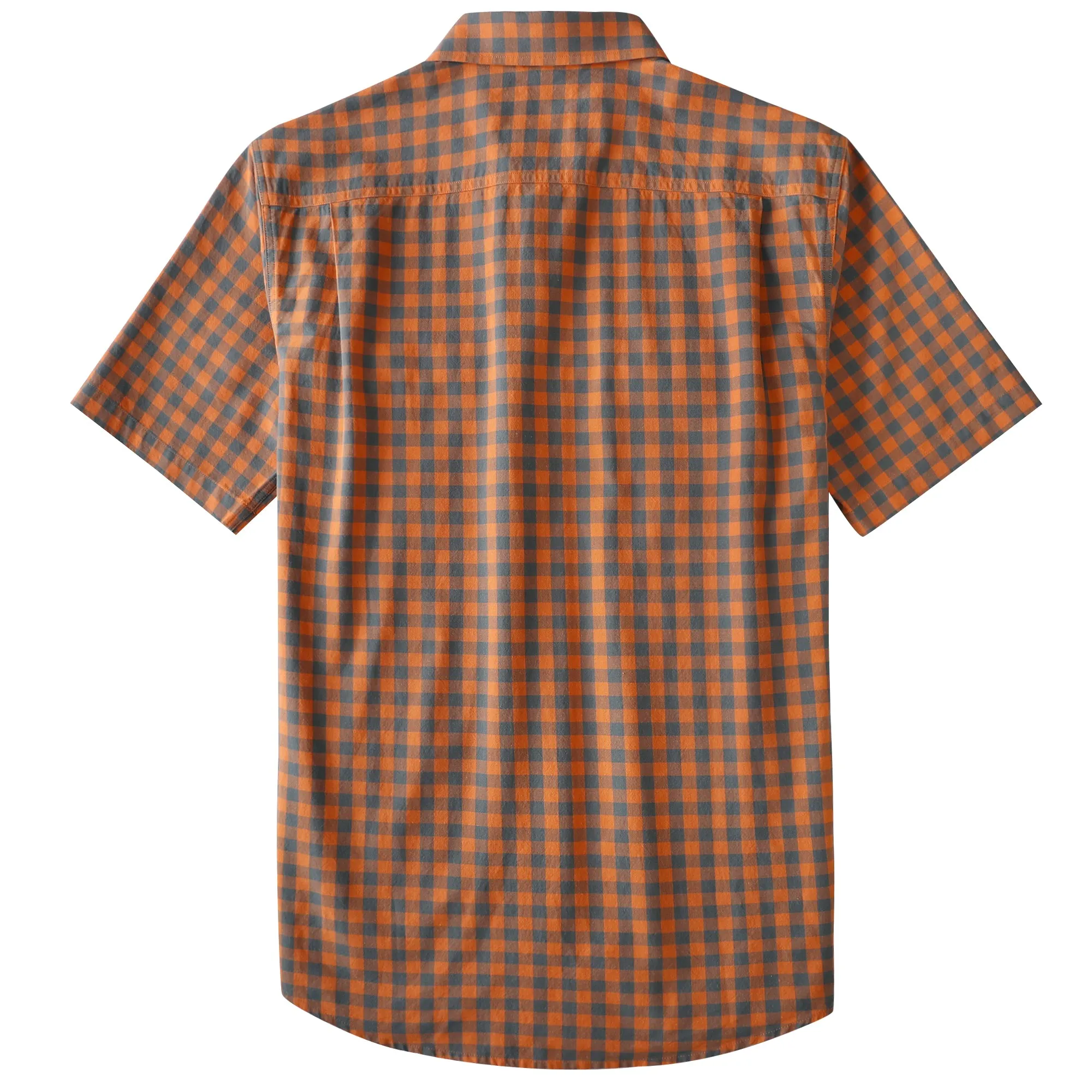 Dubinik® Men’s Button Down Short Sleeve Shirt, Double Pockets, Casual Workwear Plaid#101716 sold by Dubinik product image thumbnail 2