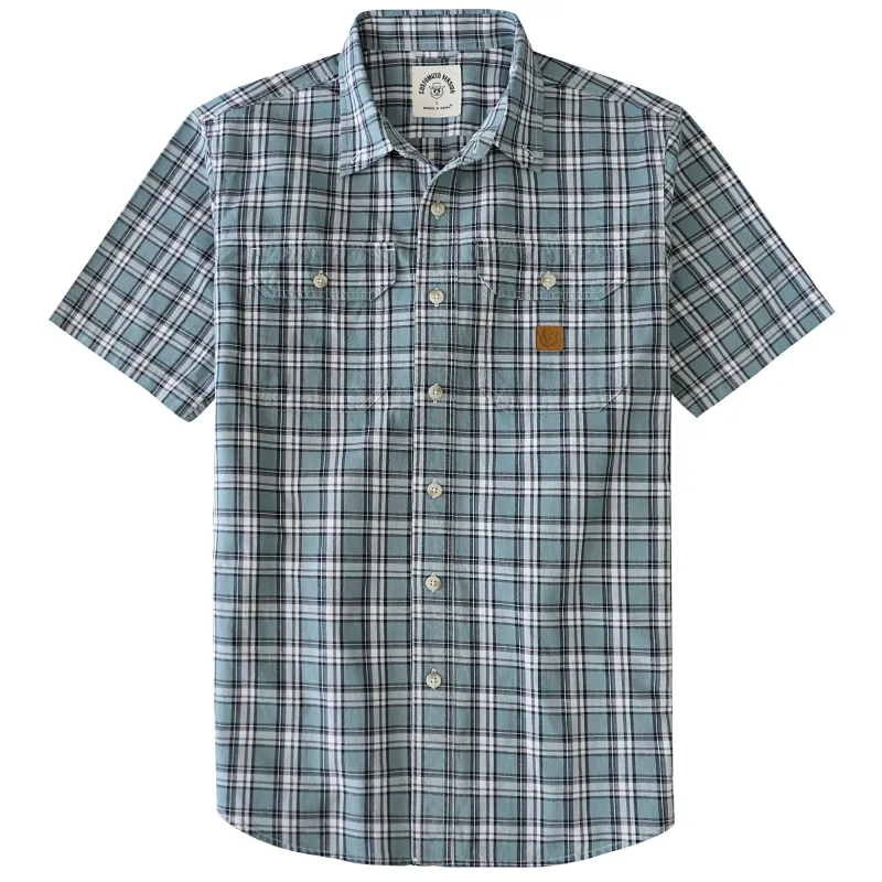 Dubinik® Men’s Button Down Short Sleeve Shirt, Double Pockets, Casual Workwear Plaid#101712 made by Dubinik