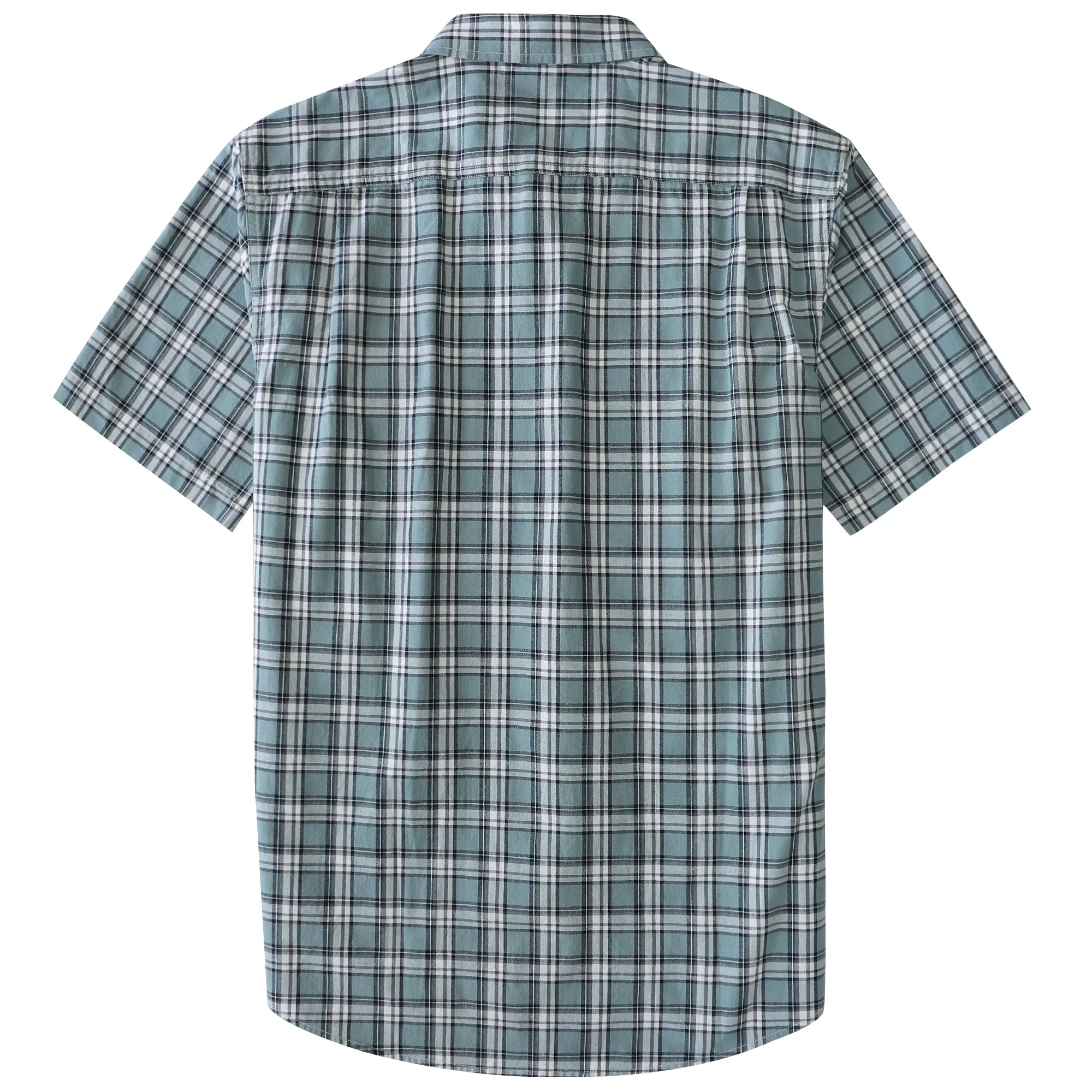 Dubinik® Men’s Button Down Short Sleeve Shirt, Double Pockets, Casual Workwear Plaid#101712 sold by Dubinik product image thumbnail 2