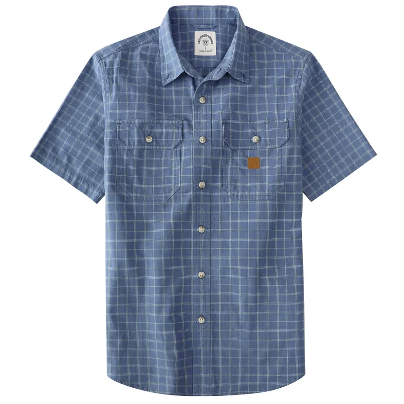 Dubinik® Men’s Button Down Short Sleeve Shirt, Double Pockets, Casual Workwear Plaid#101710 made by Dubinik