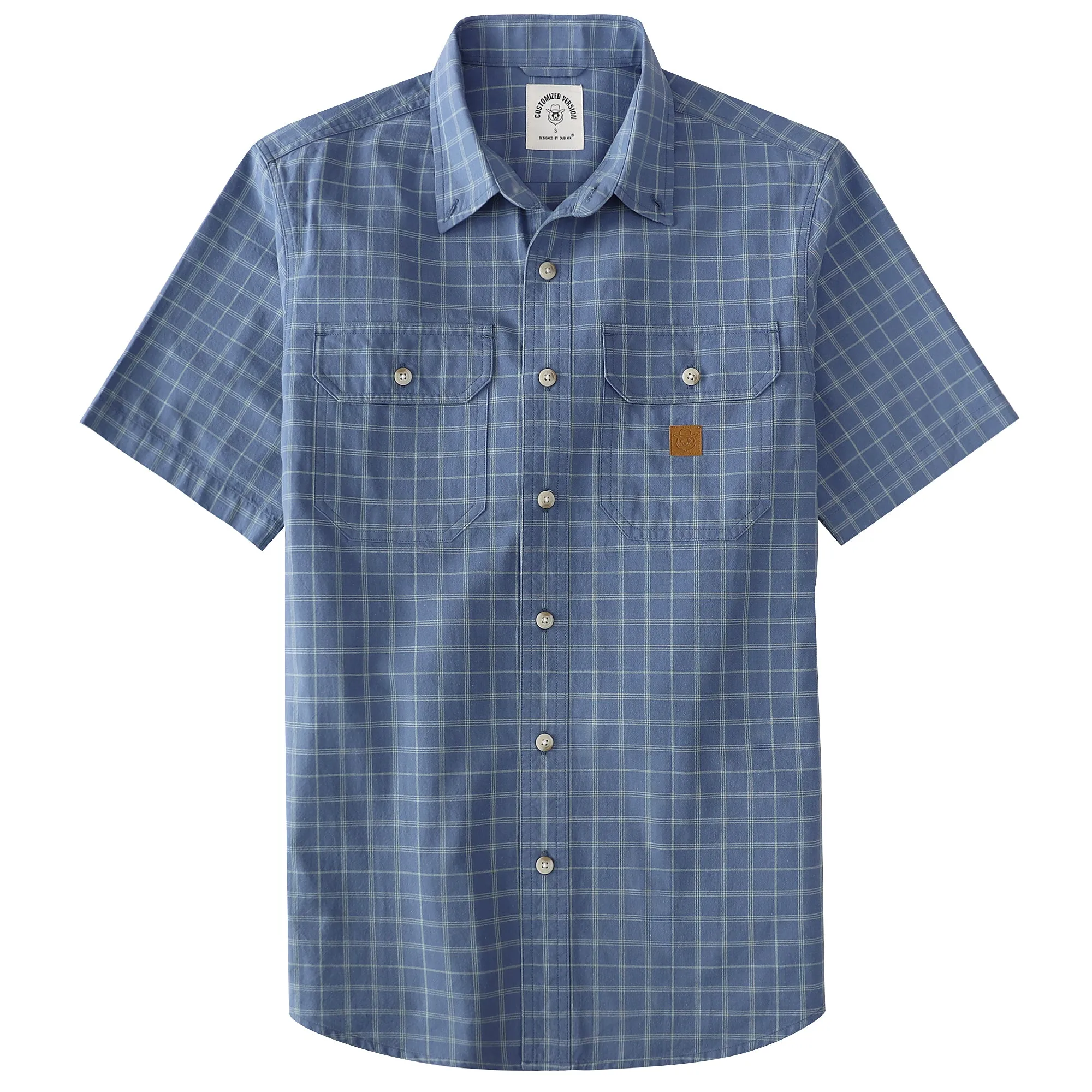 Dubinik® Men’s Button Down Short Sleeve Shirt, Double Pockets, Casual Workwear Plaid#101710 sold by Dubinik