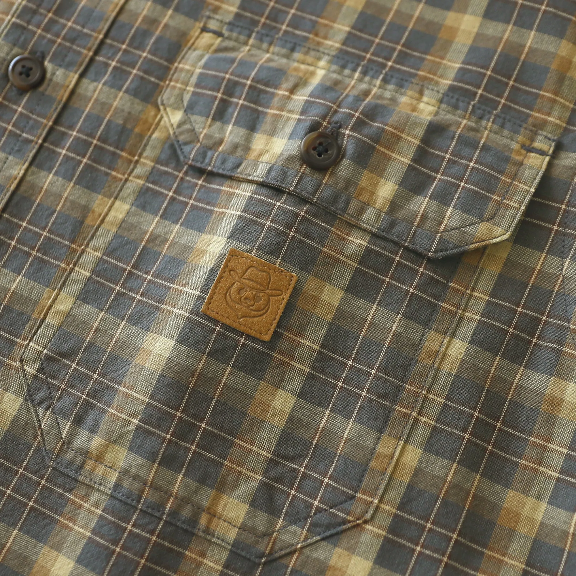 Dubinik® Men’s Button Down Short Sleeve Shirt, Double Pockets, Casual Workwear Plaid#10176 sold by Dubinik product image thumbnail 4
