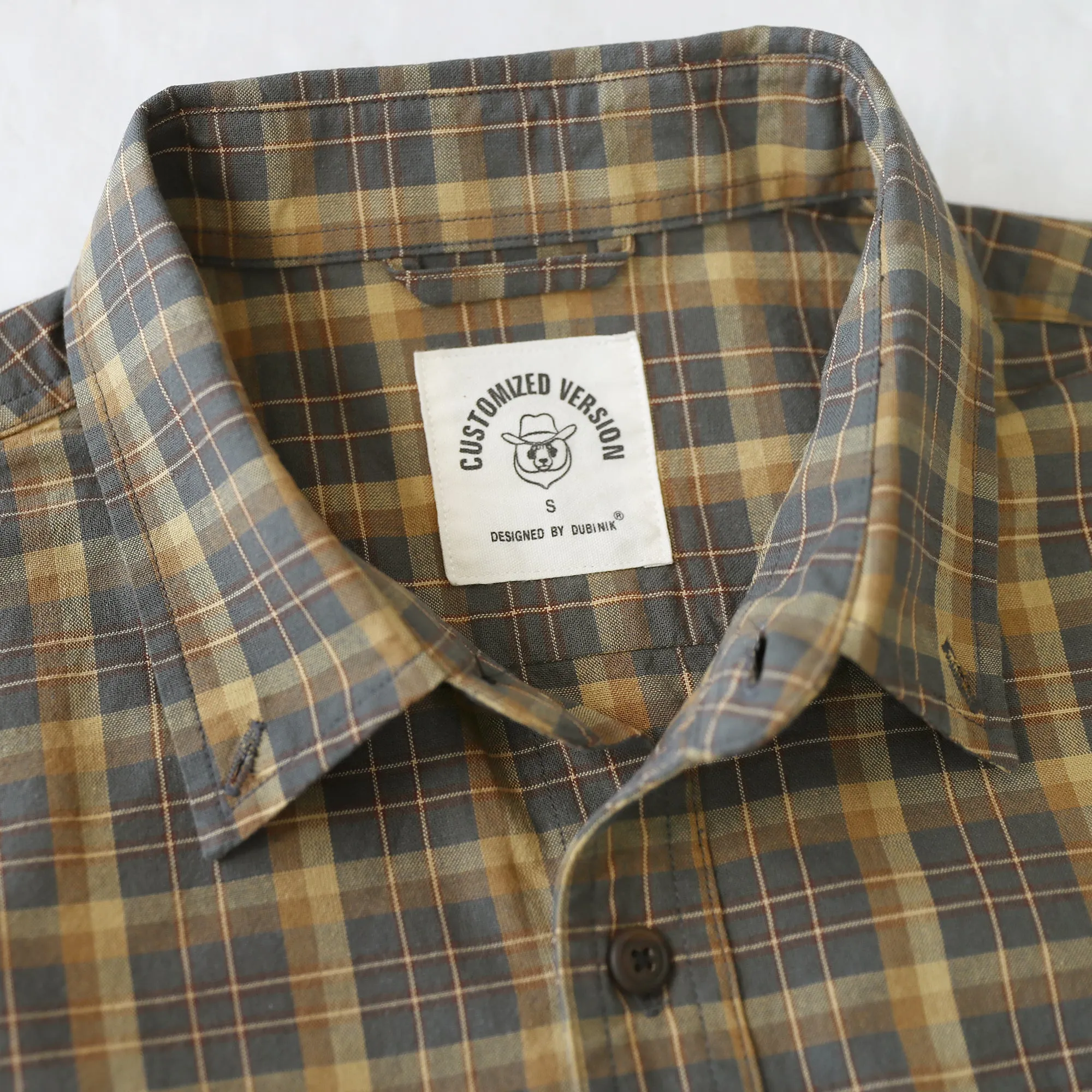 Dubinik® Men’s Button Down Short Sleeve Shirt, Double Pockets, Casual Workwear Plaid#10176 sold by Dubinik product image thumbnail 5