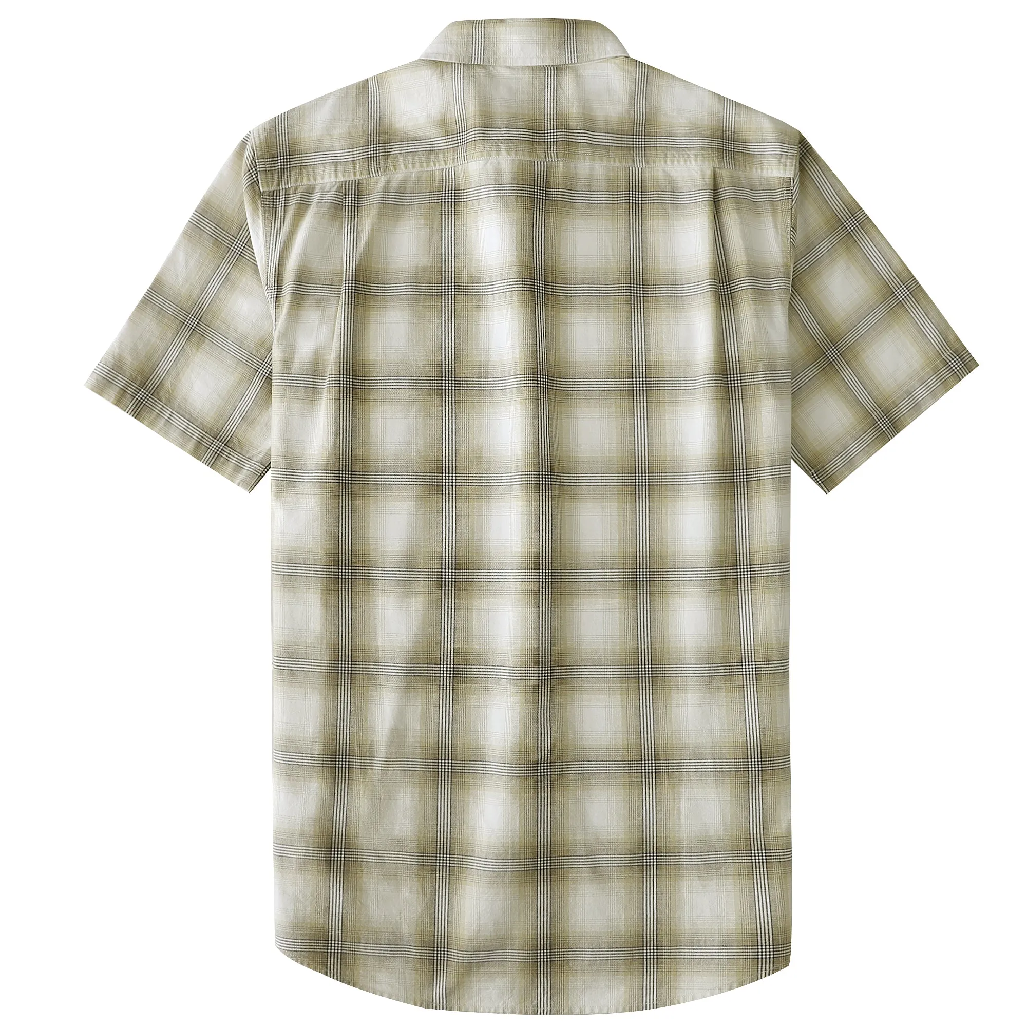 Dubinik® Men’s Button Down Short Sleeve Shirt, Double Pockets, Casual Workwear Plaid#10175 sold by Dubinik product image thumbnail 2