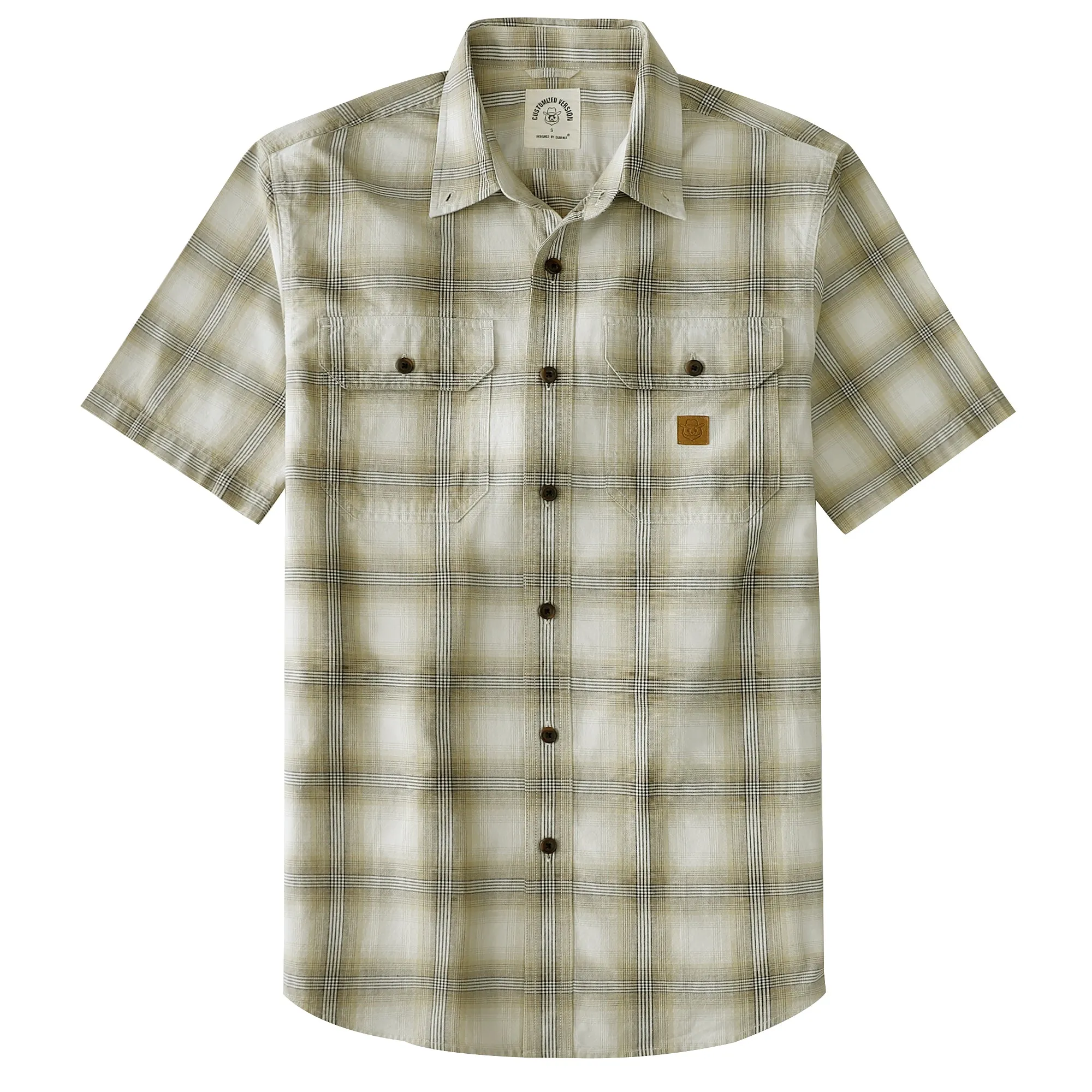 Dubinik® Men’s Button Down Short Sleeve Shirt, Double Pockets, Casual Workwear Plaid#10175 sold by Dubinik