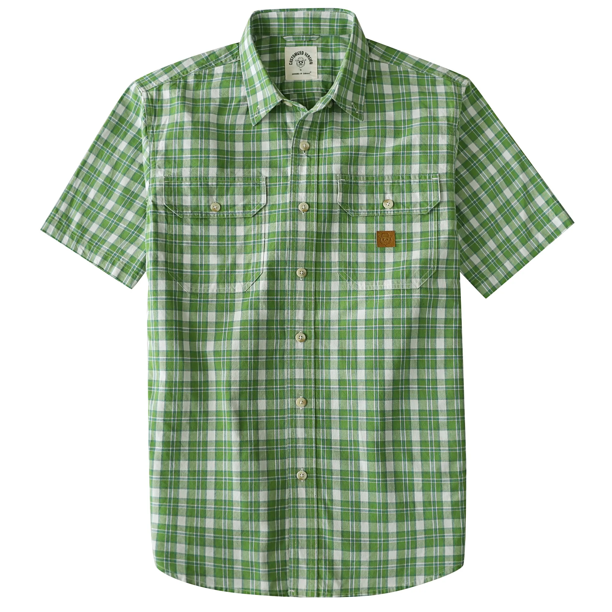 Dubinik® Men’s Button Down Short Sleeve Shirt, Double Pockets, Casual Workwear Plaid#10174 sold by Dubinik