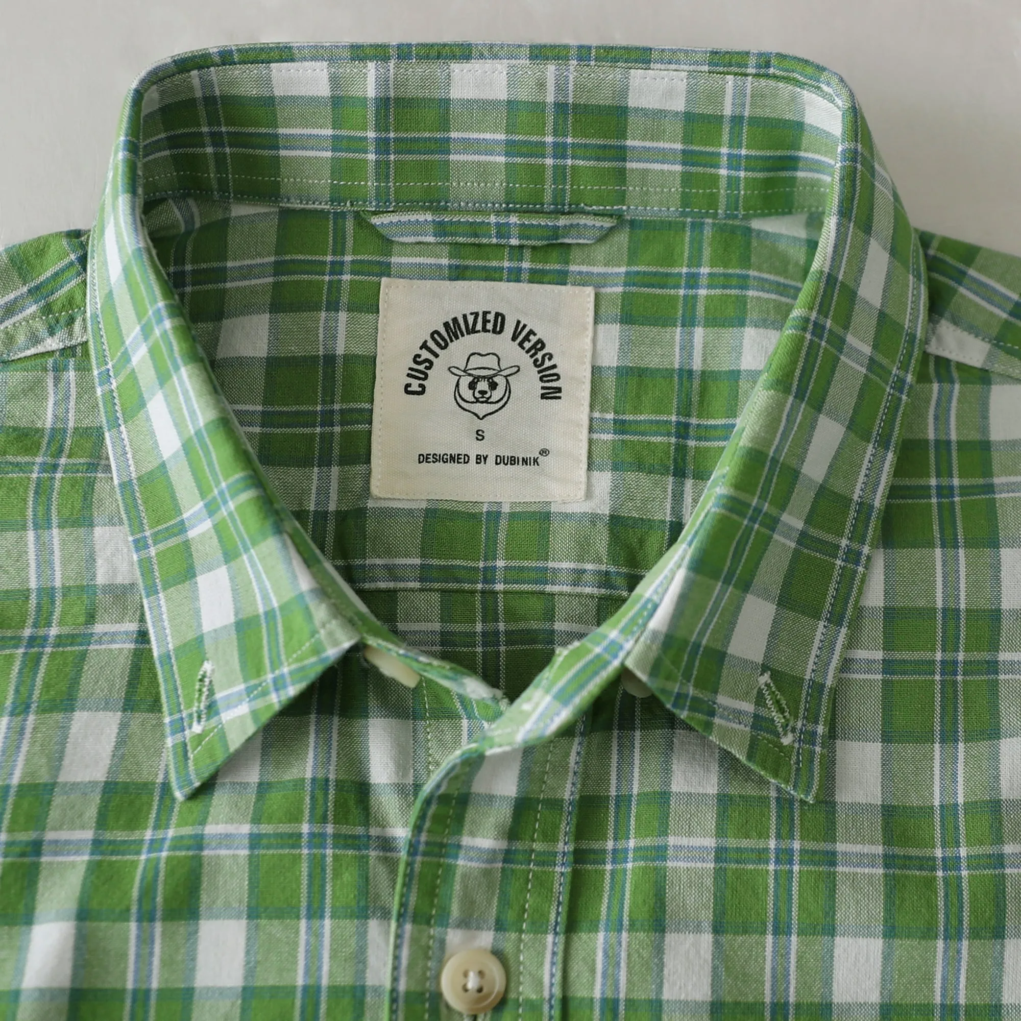 Dubinik® Men’s Button Down Short Sleeve Shirt, Double Pockets, Casual Workwear Plaid#10174 sold by Dubinik product image thumbnail 5