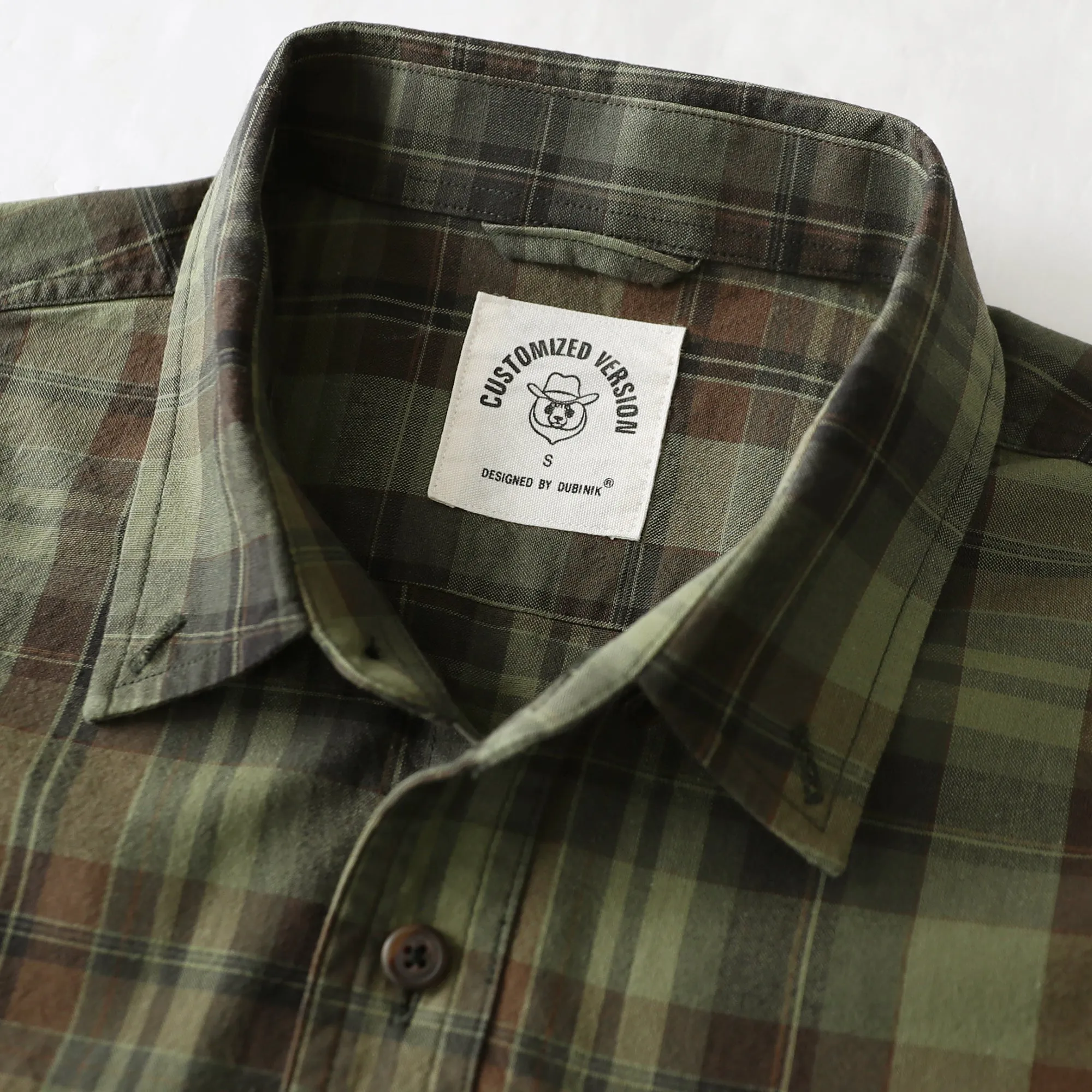 Dubinik® Men’s Button Down Short Sleeve Shirt, Double Pockets, Casual Workwear Plaid#10173 sold by Dubinik product image thumbnail 3