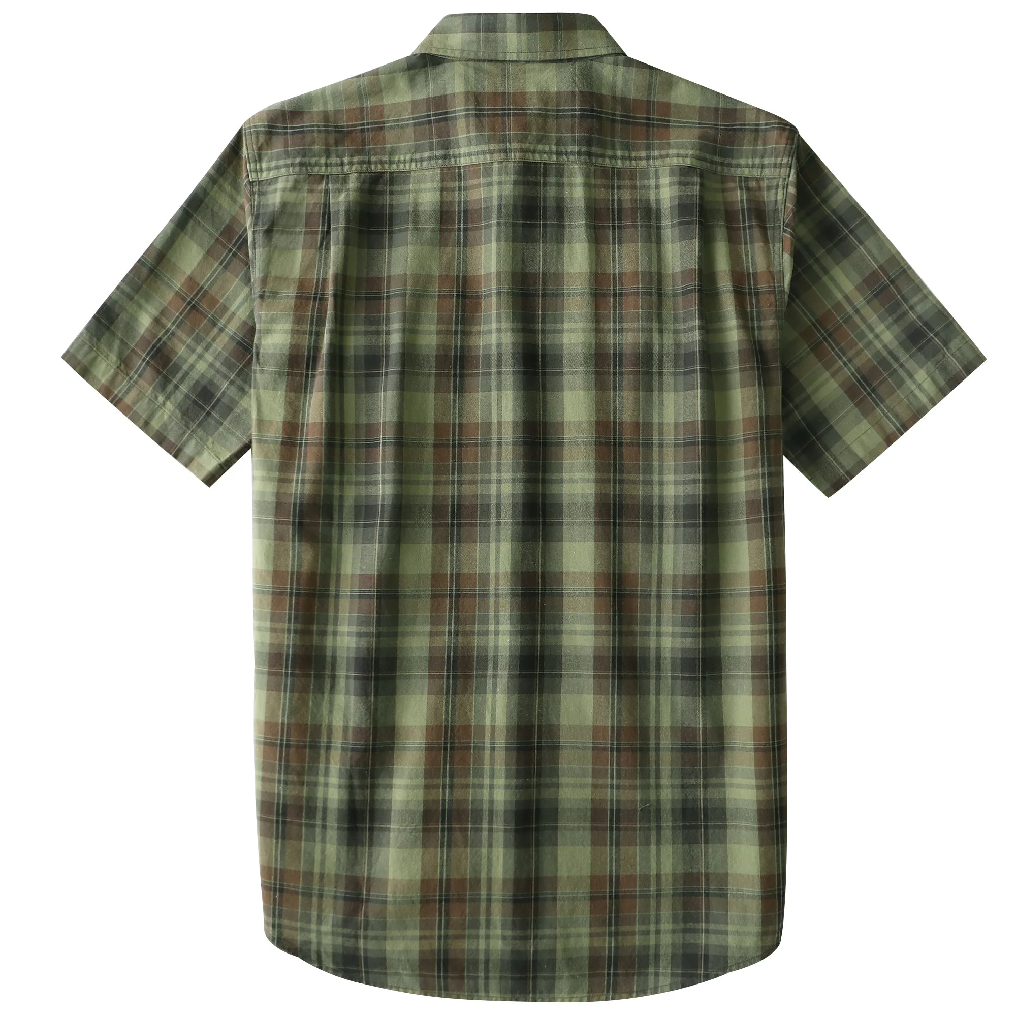 Dubinik® Men’s Button Down Short Sleeve Shirt, Double Pockets, Casual Workwear Plaid#10173 sold by Dubinik product image thumbnail 2