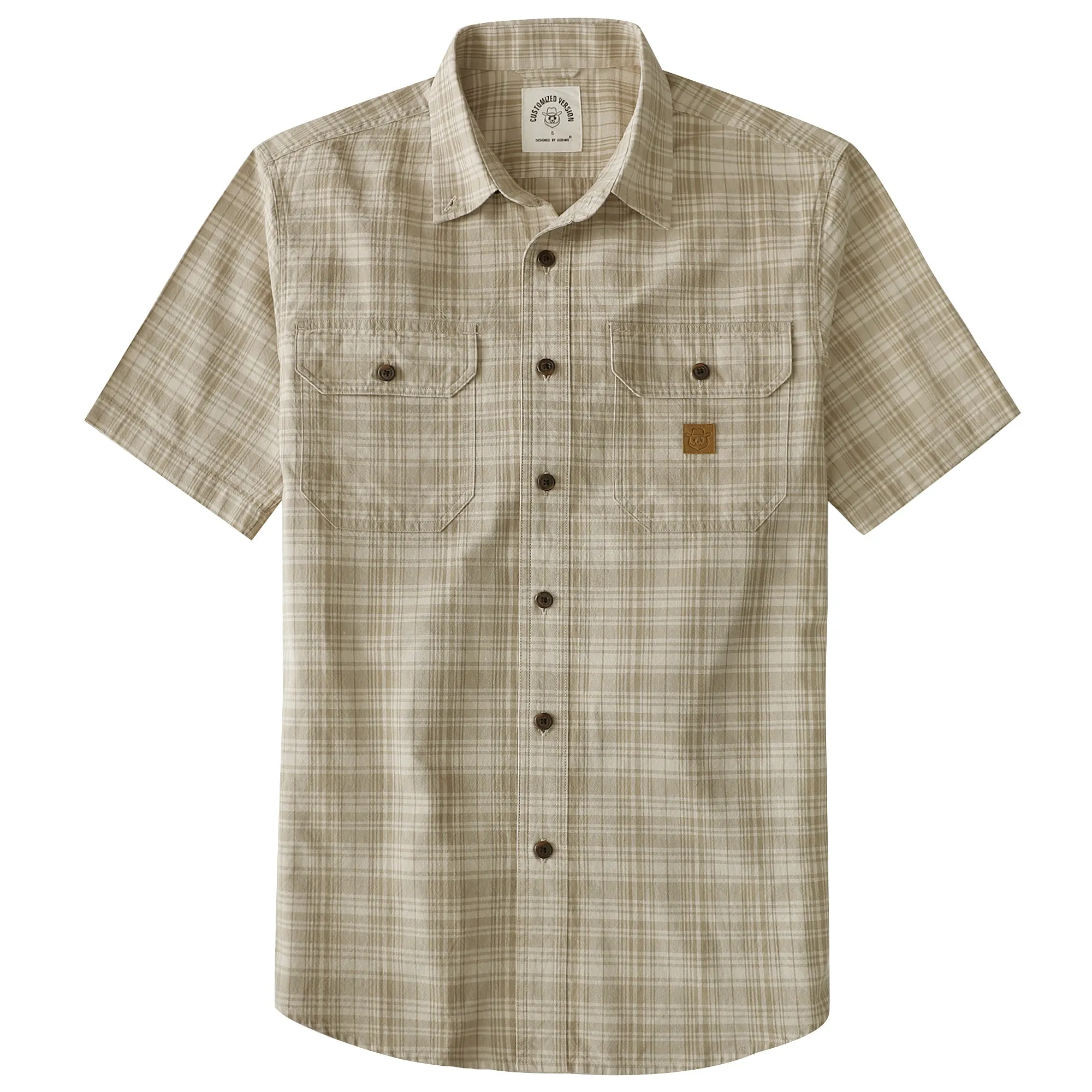 Dubinik® Men’s Button Down Short Sleeve Shirt, Double Pockets, Casual Workwear Plaid#10171 sold by Dubinik