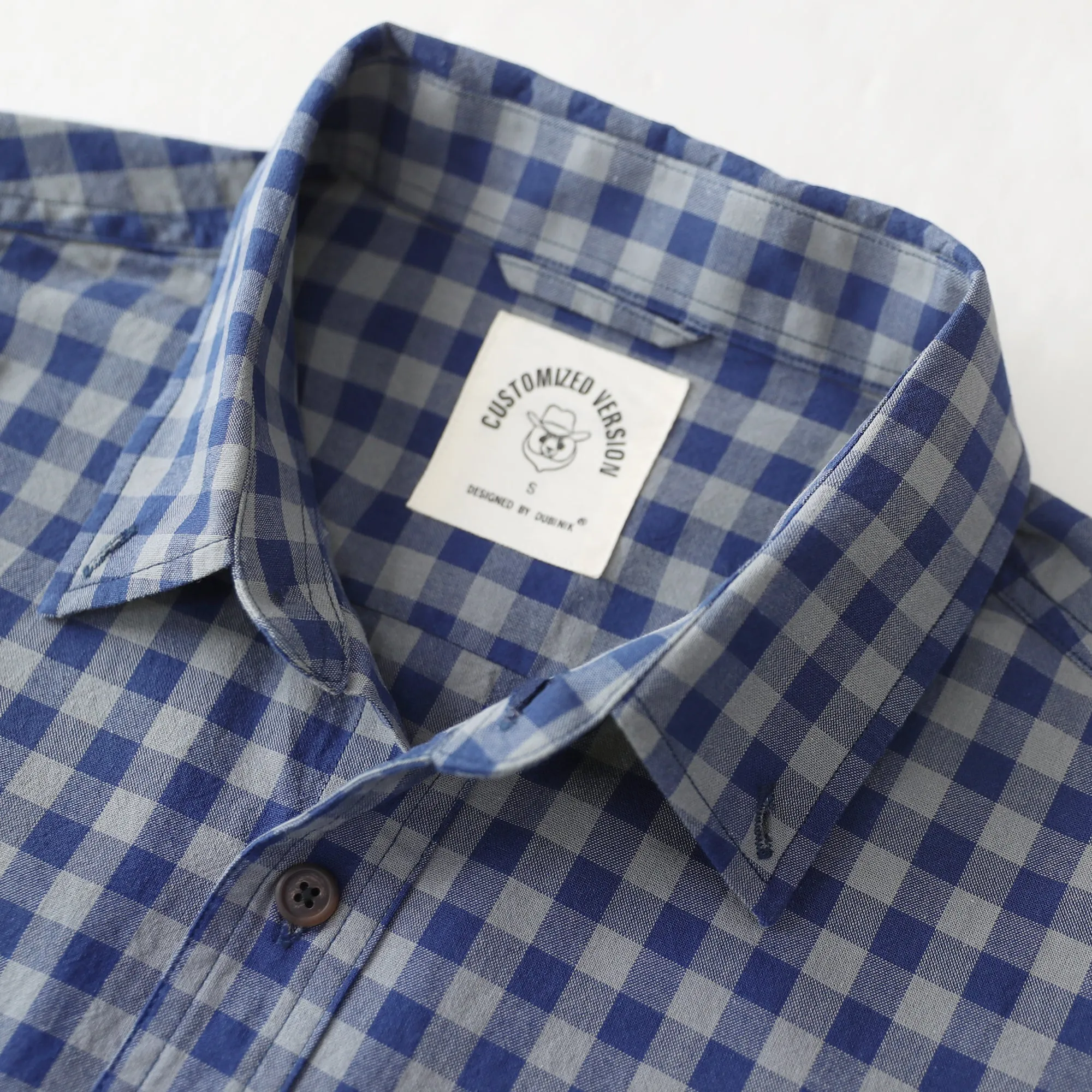 Dubinik® 4.6oz Mens Lightweight Pure Cotton Long Sleeve Plaid Shirt#101818 sold by Dubinik product image thumbnail 3