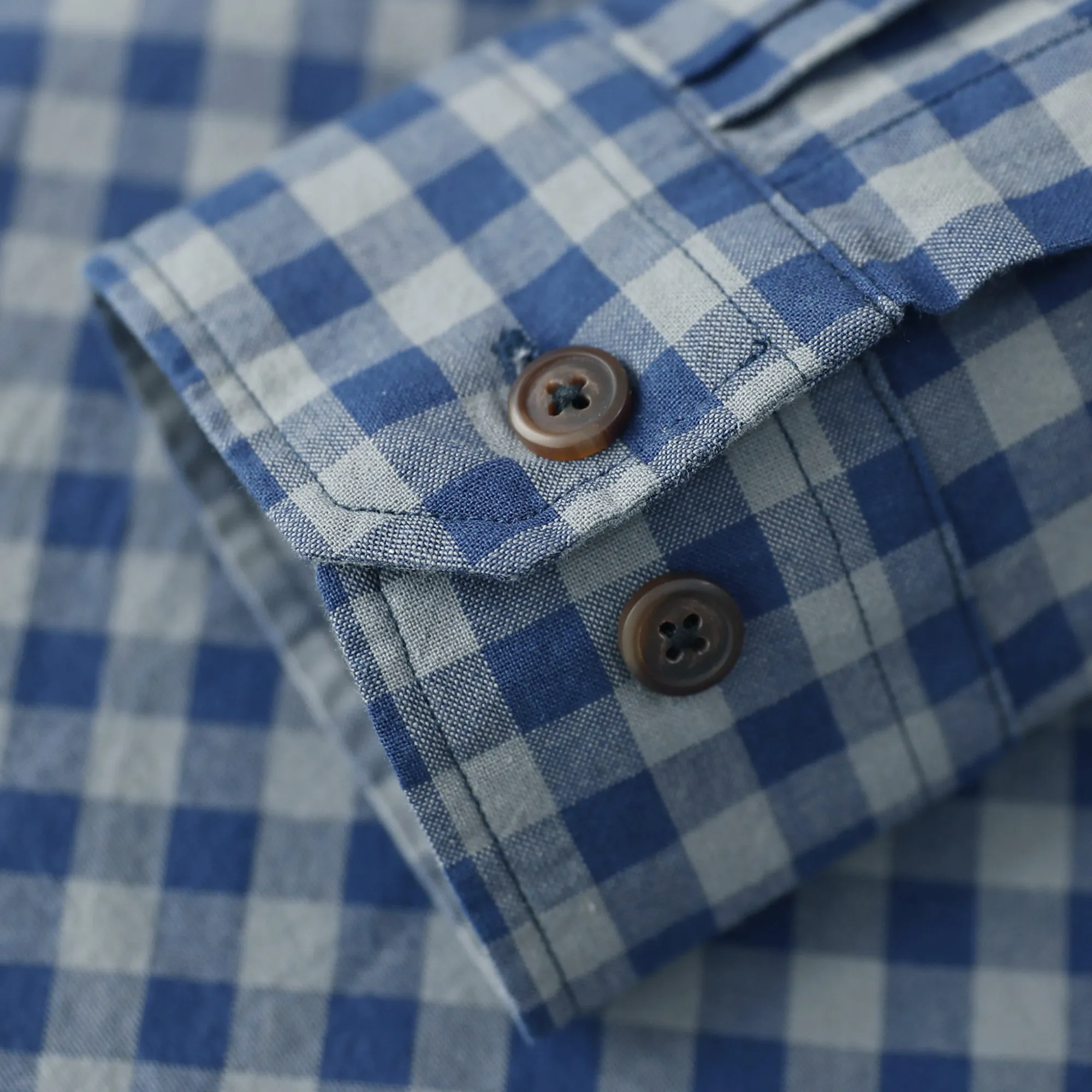 Dubinik® 4.6oz Mens Lightweight Pure Cotton Long Sleeve Plaid Shirt#101818 sold by Dubinik product image thumbnail 5