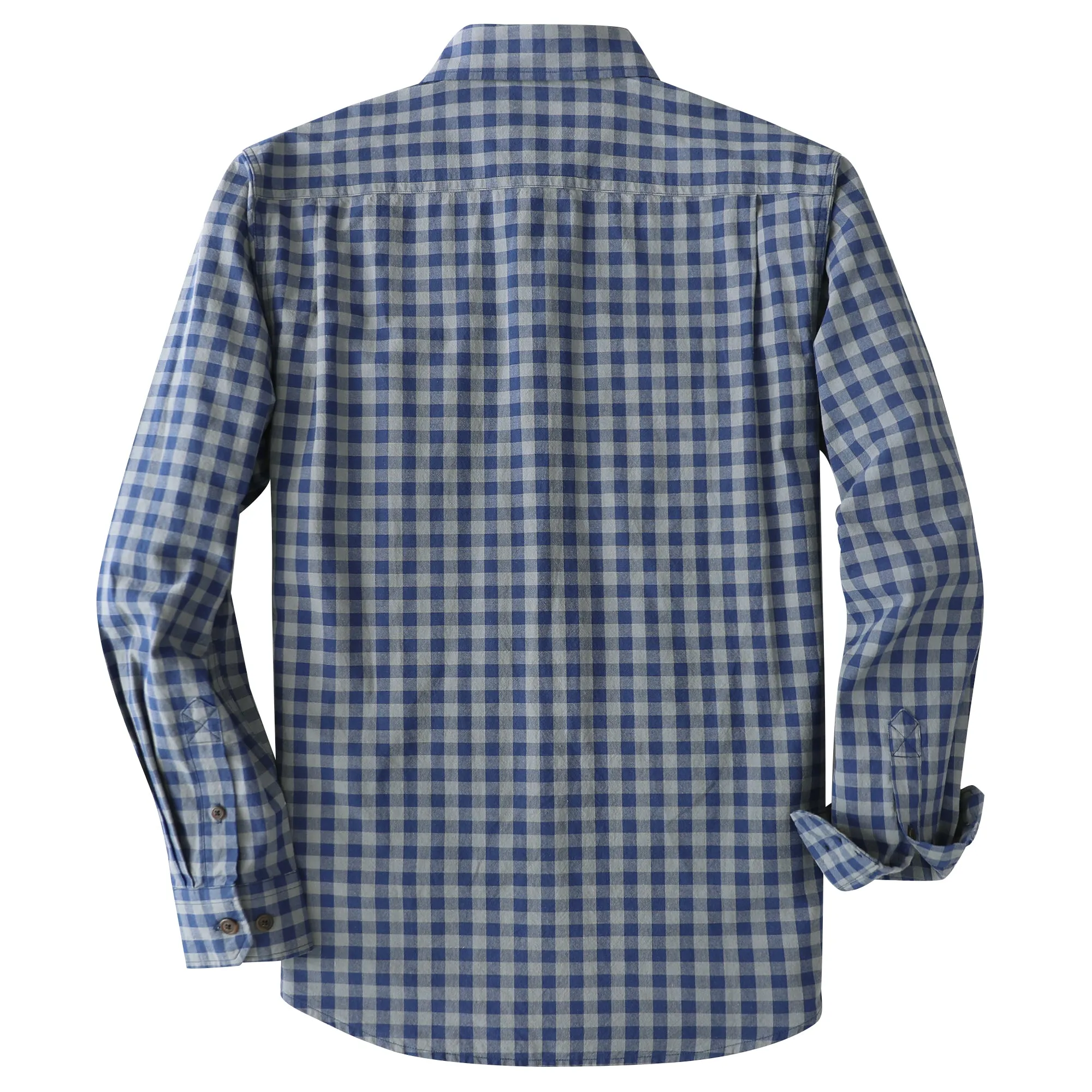 Dubinik® 4.6oz Mens Lightweight Pure Cotton Long Sleeve Plaid Shirt#101818 sold by Dubinik product image thumbnail 2