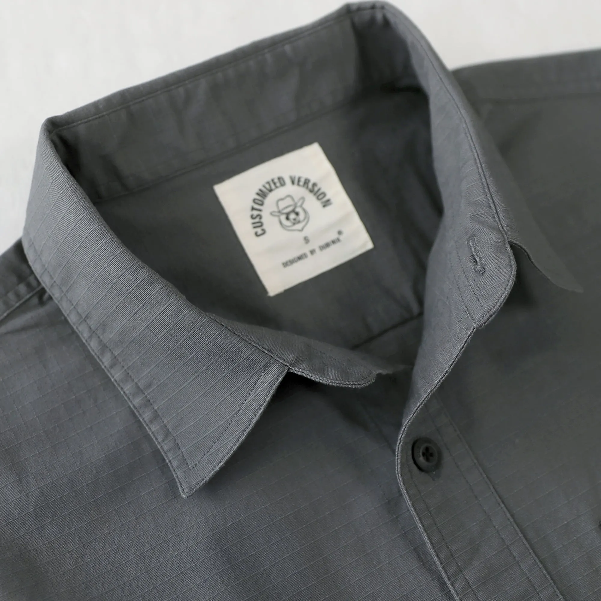 Dubinik® 6.5oz Mens Shirts Long Sleeve Casual Charcoal Gray Solid Shirts for Men Two Pocket Regular Fit Comfortable with Stretch Shirt#0056010 sold by Dubinik product image thumbnail 5