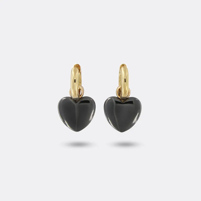 HEMATITE HEART earrings made by Ann Perica