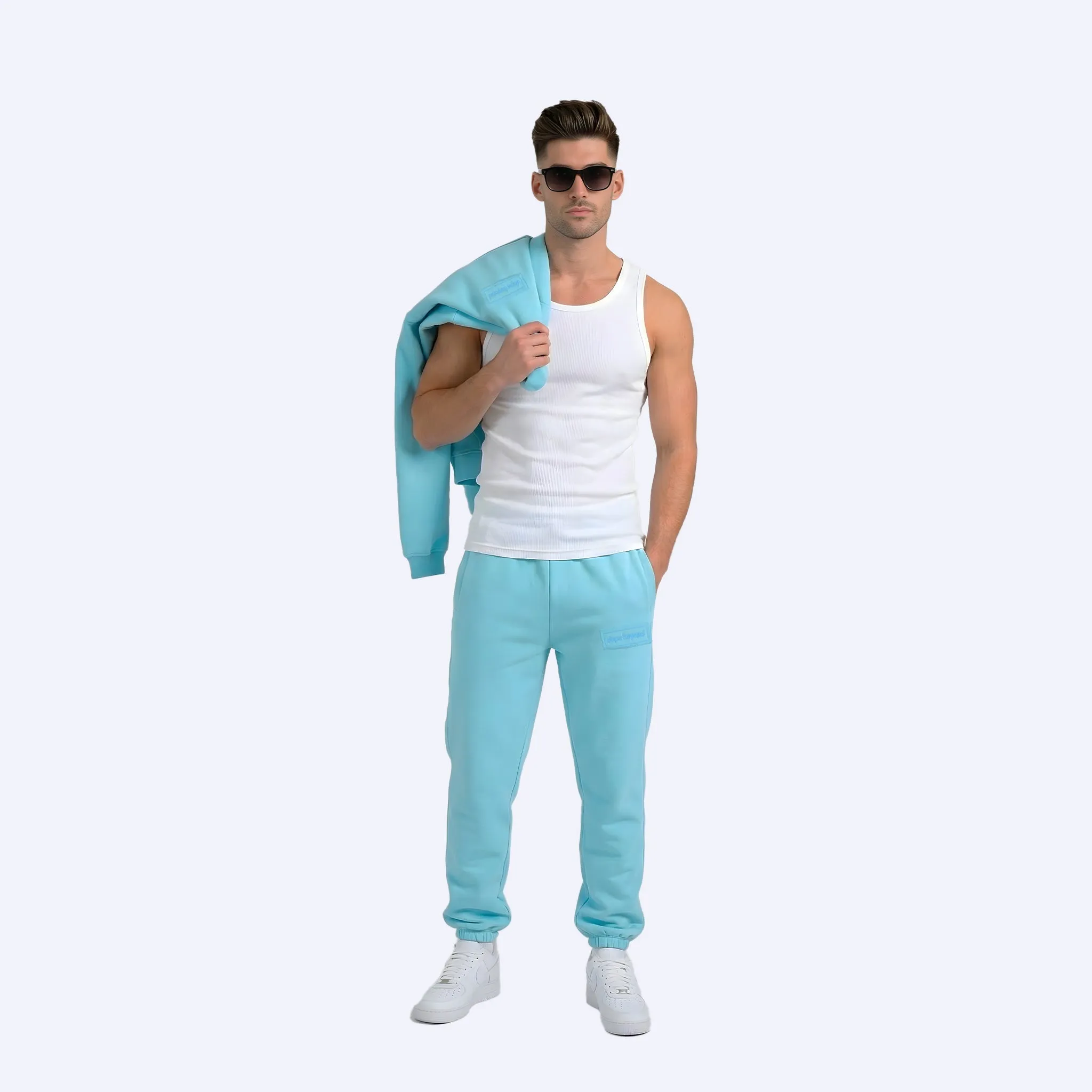 Signature Heavyweight Joggers – Aqua Blue sold by Dope Beyond product image thumbnail 2