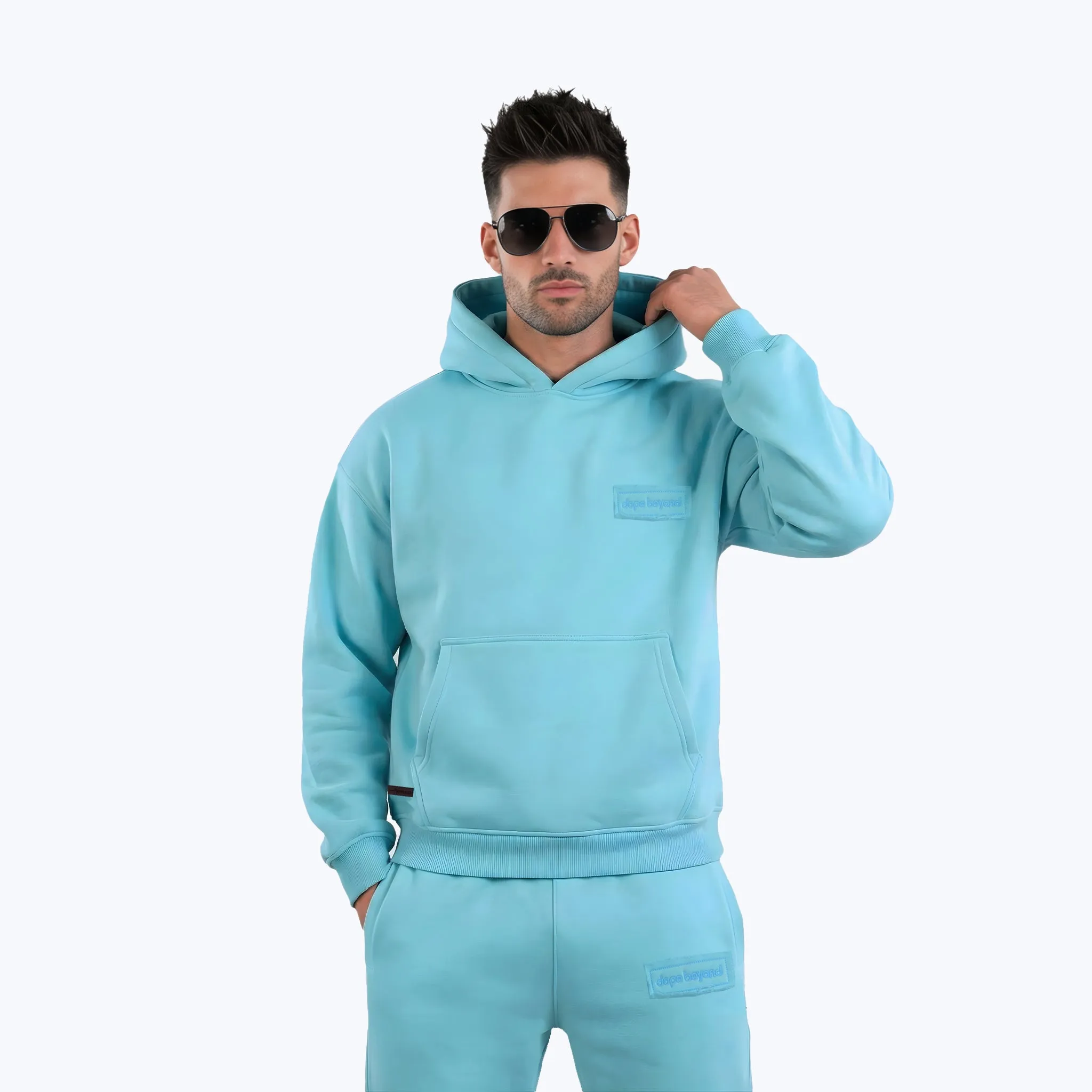 Signature Heavyweight Hoodie – Aqua Blue sold by Dope Beyond product image thumbnail 2