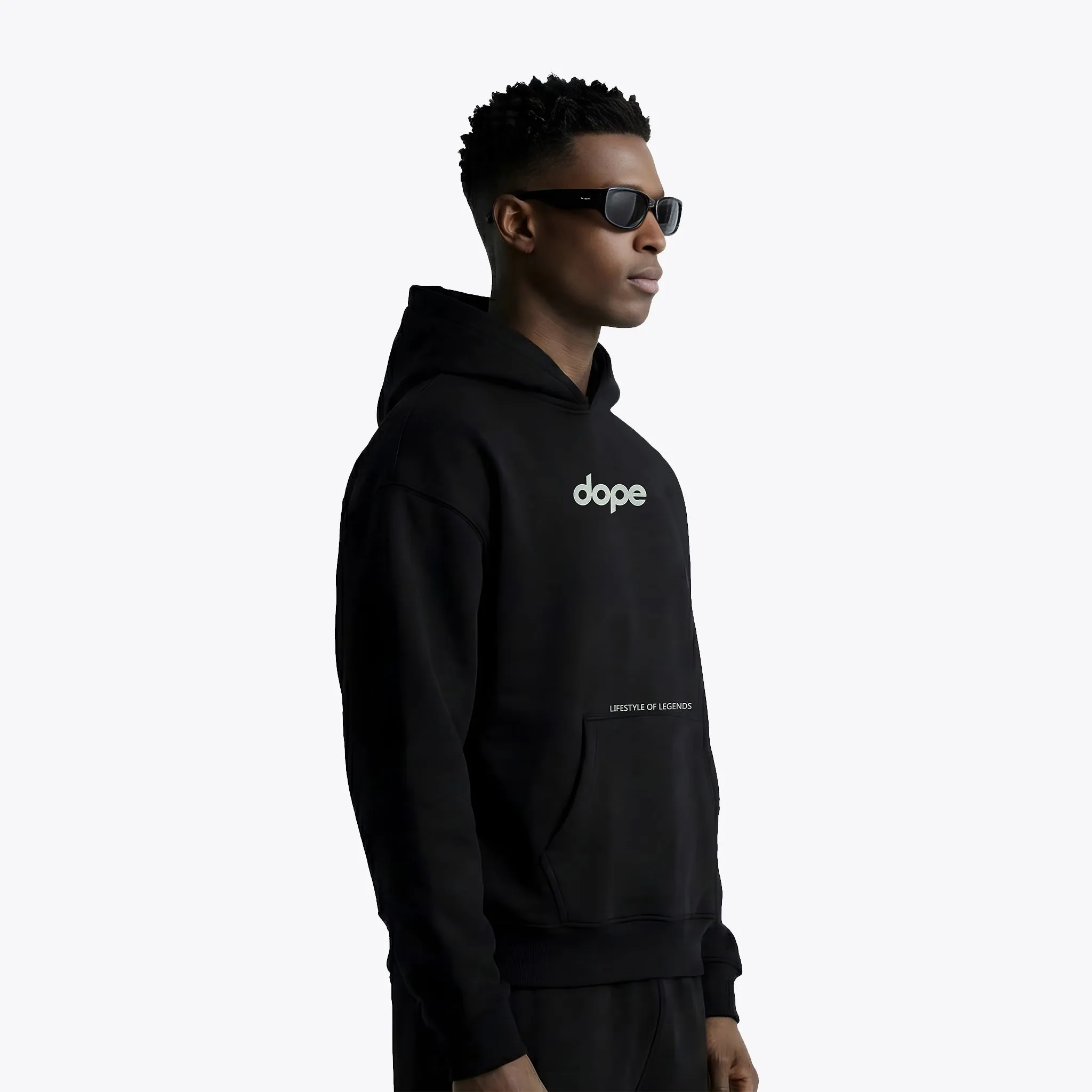 Legends Series Oversized Hoodie – Jet Black sold by Dope Beyond product image thumbnail 5