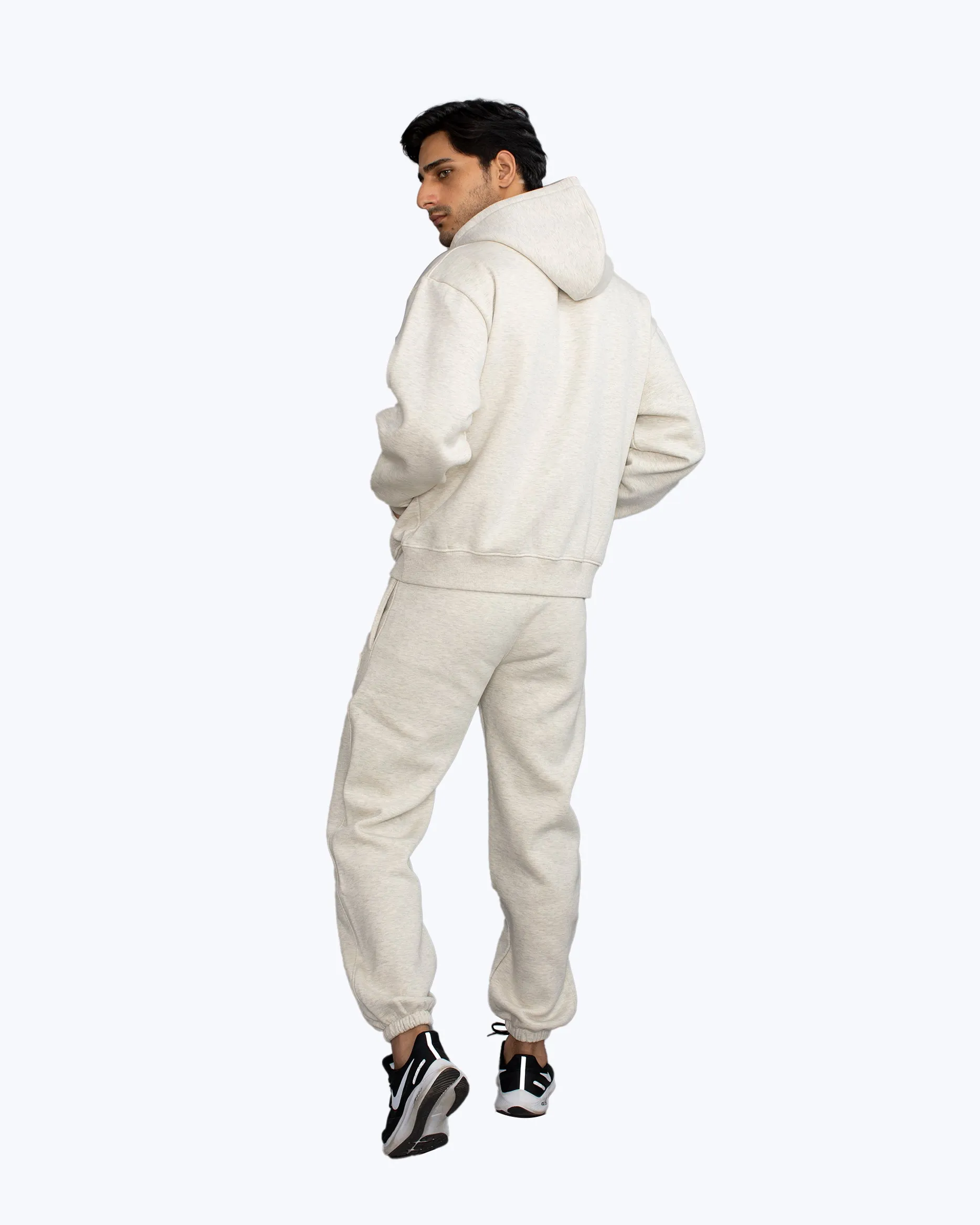 Signature Heavyweight Zip Co-ord Set – Ecru Melange sold by Dope Beyond product image thumbnail 3