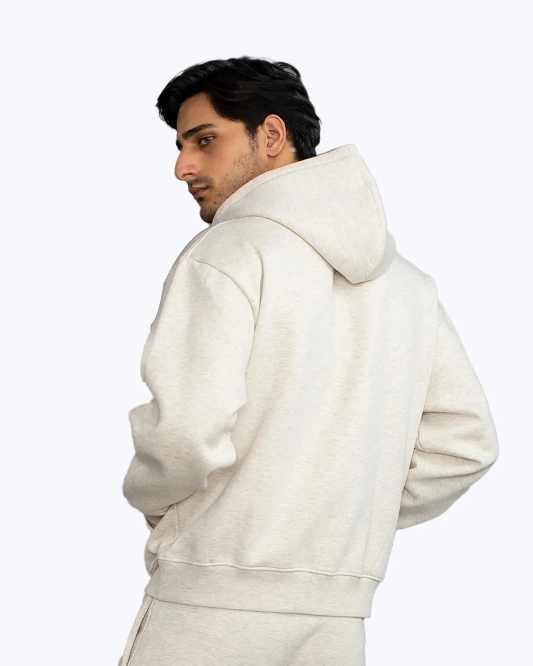 Signature Arctic Heavyweight Zip Hoodie – Ecru Melange sold by Dope Beyond product image thumbnail 3