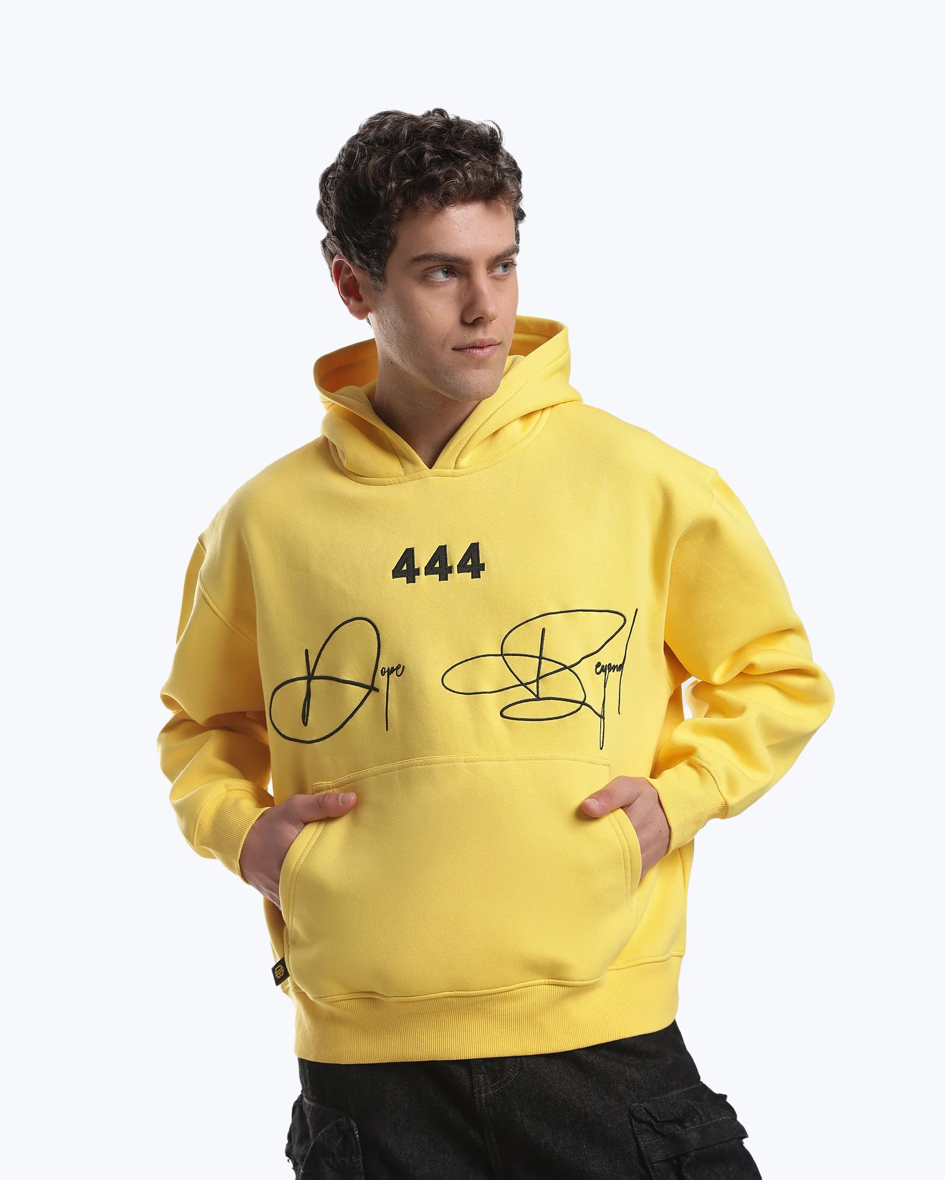 Signature 444 Heavyweight Hoodie – Yellow sold by Dope Beyond product image thumbnail 3