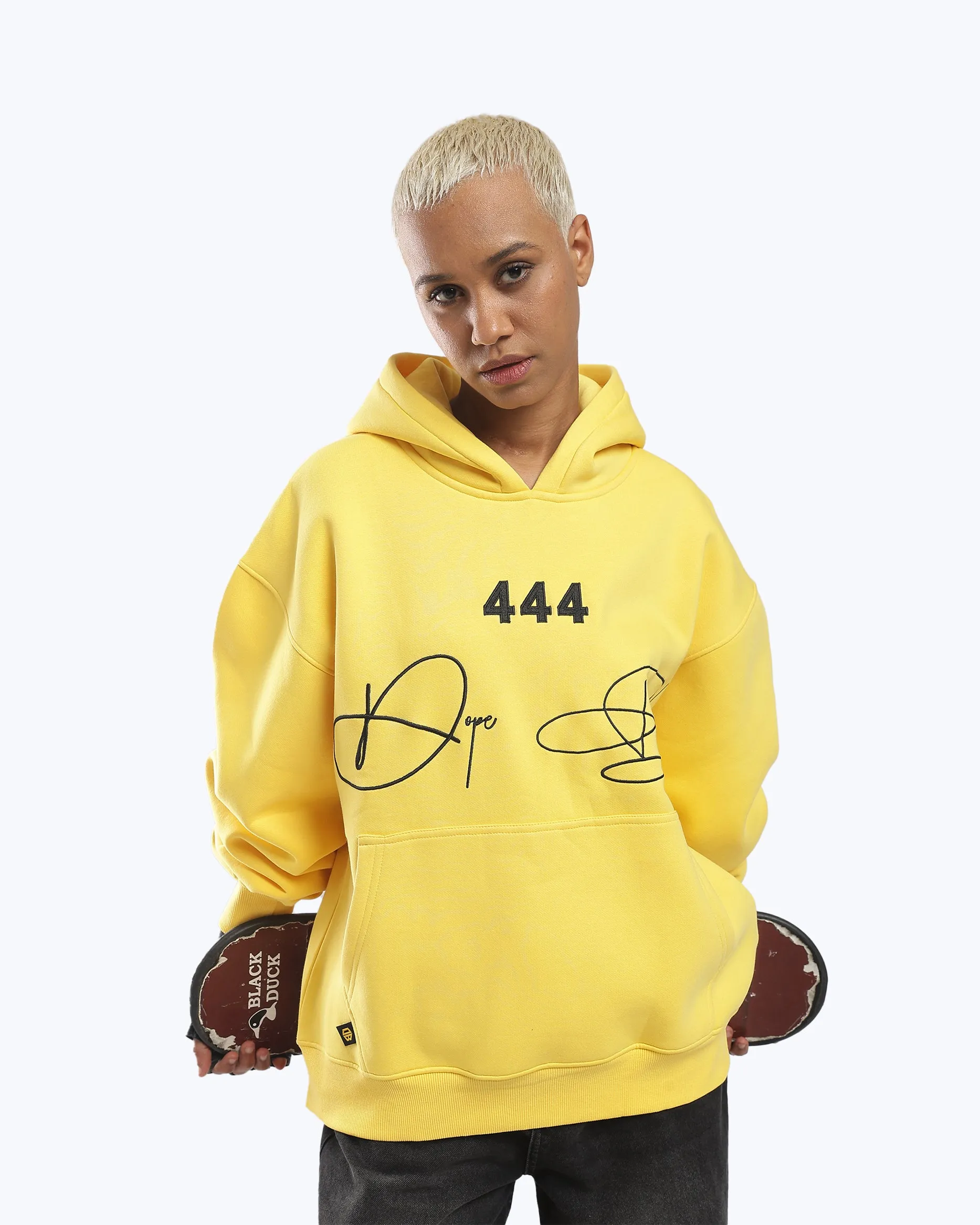 Signature 444 Heavyweight Hoodie – Yellow sold by Dope Beyond product image thumbnail 4
