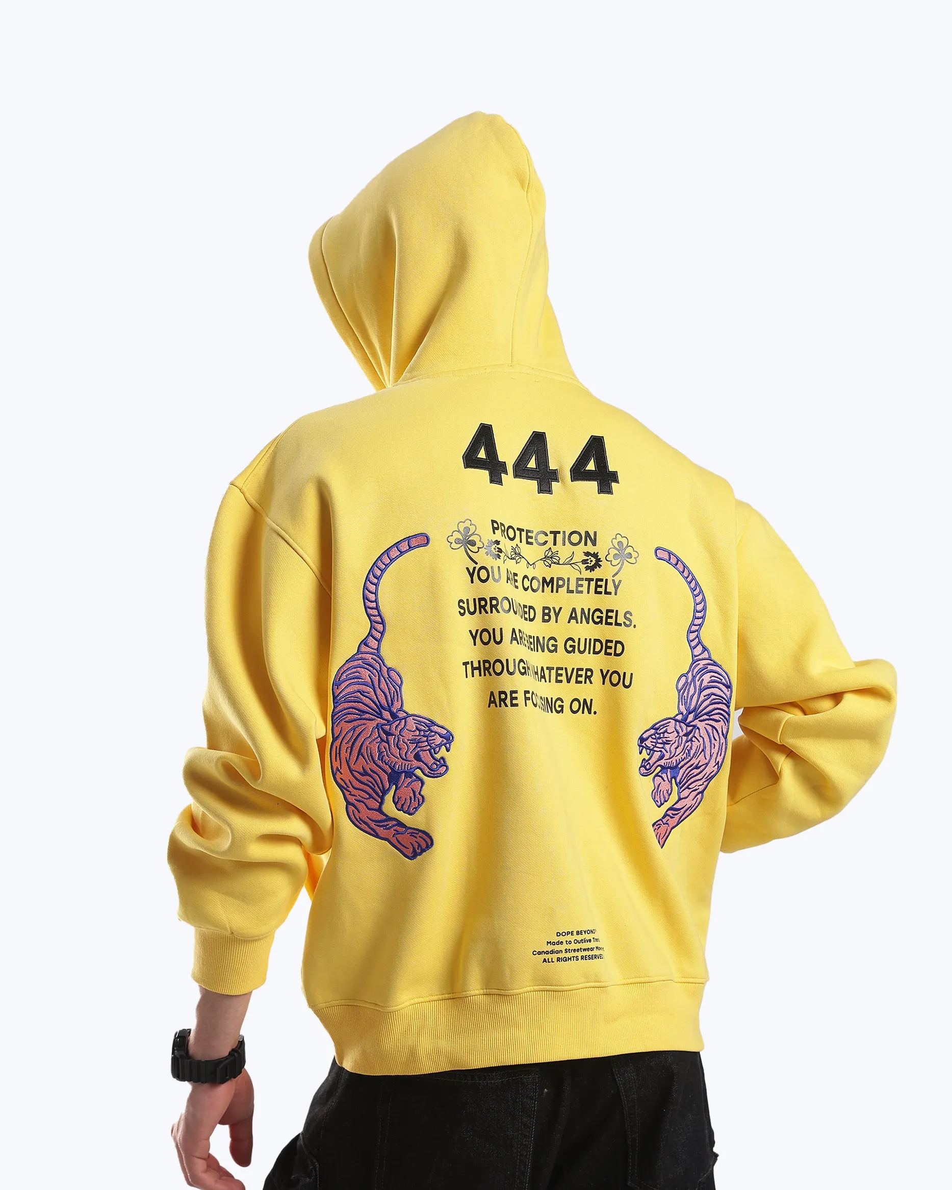 Signature 444 Heavyweight Hoodie – Yellow sold by Dope Beyond product image thumbnail 2