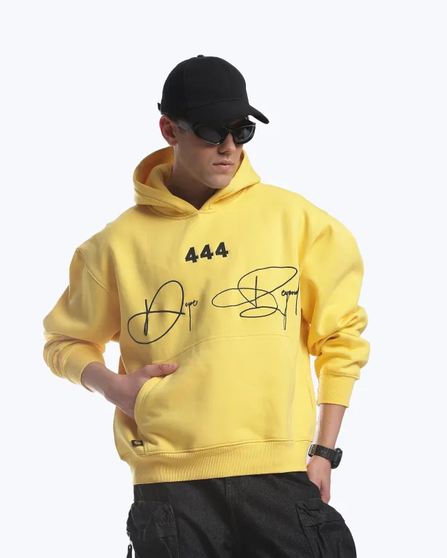 Signature 444 Heavyweight Hoodie – Yellow made by Dope Beyond