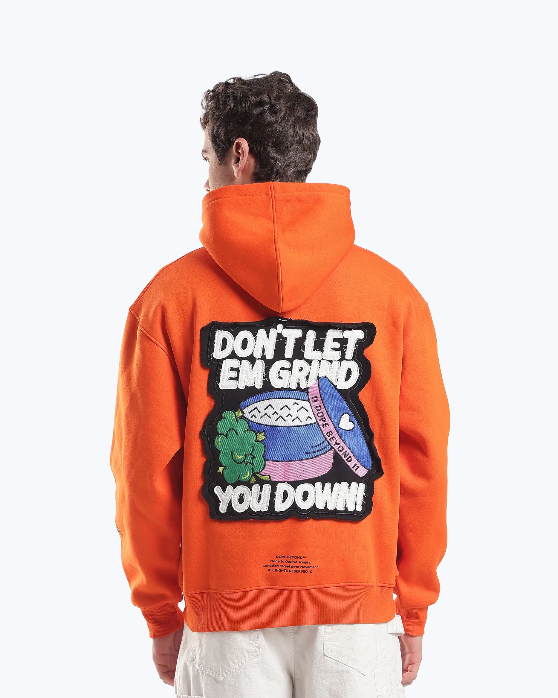 Signature Skull in Bloom Graphic Heavyweight Hoodie – Orange sold by Dope Beyond product image thumbnail 3