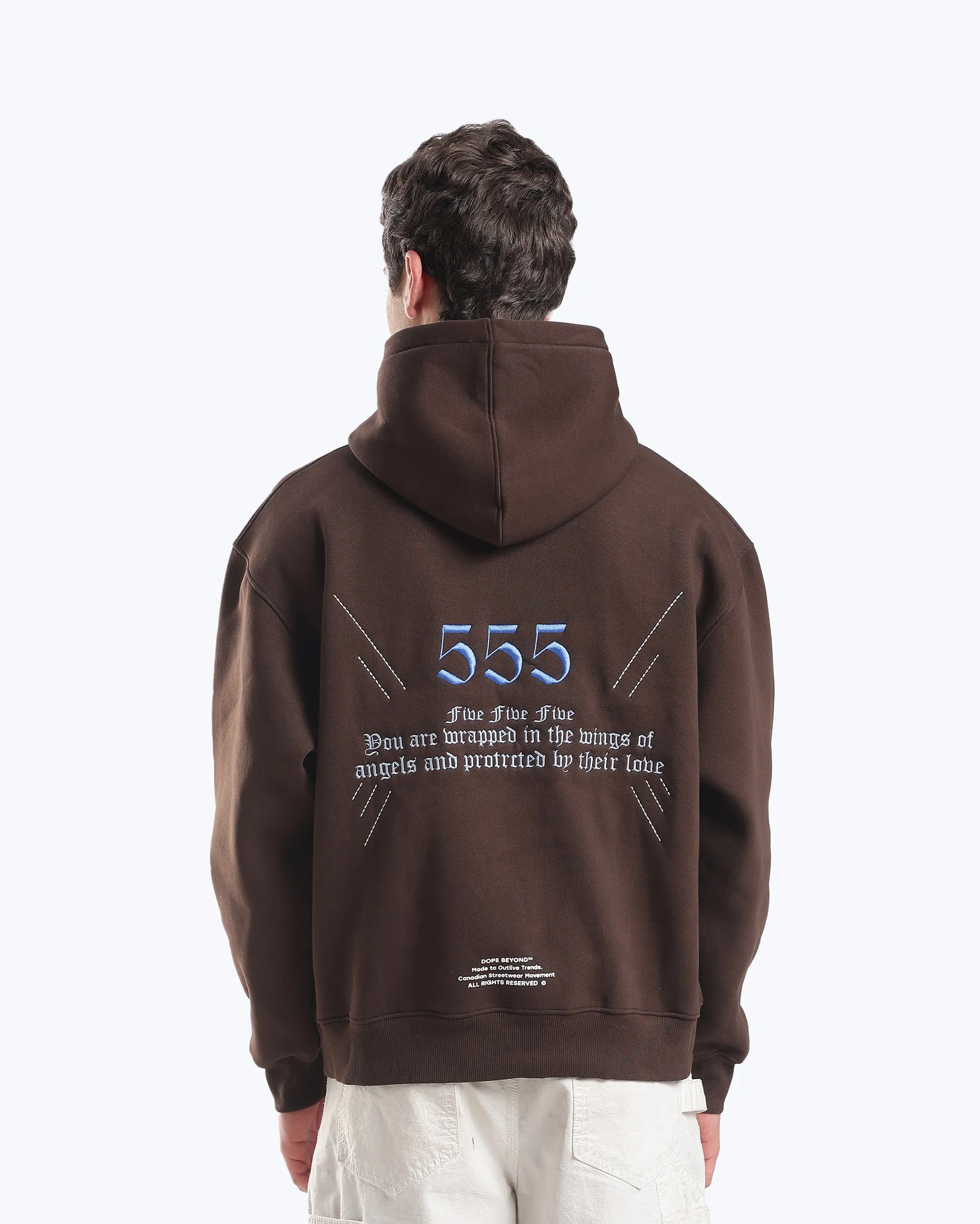 Signature 555 Angel Number Hoodie – Brown sold by Dope Beyond product image thumbnail 3
