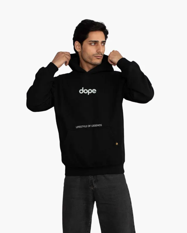 Legends Series Oversized Hoodie – Jet Black made by Dope Beyond