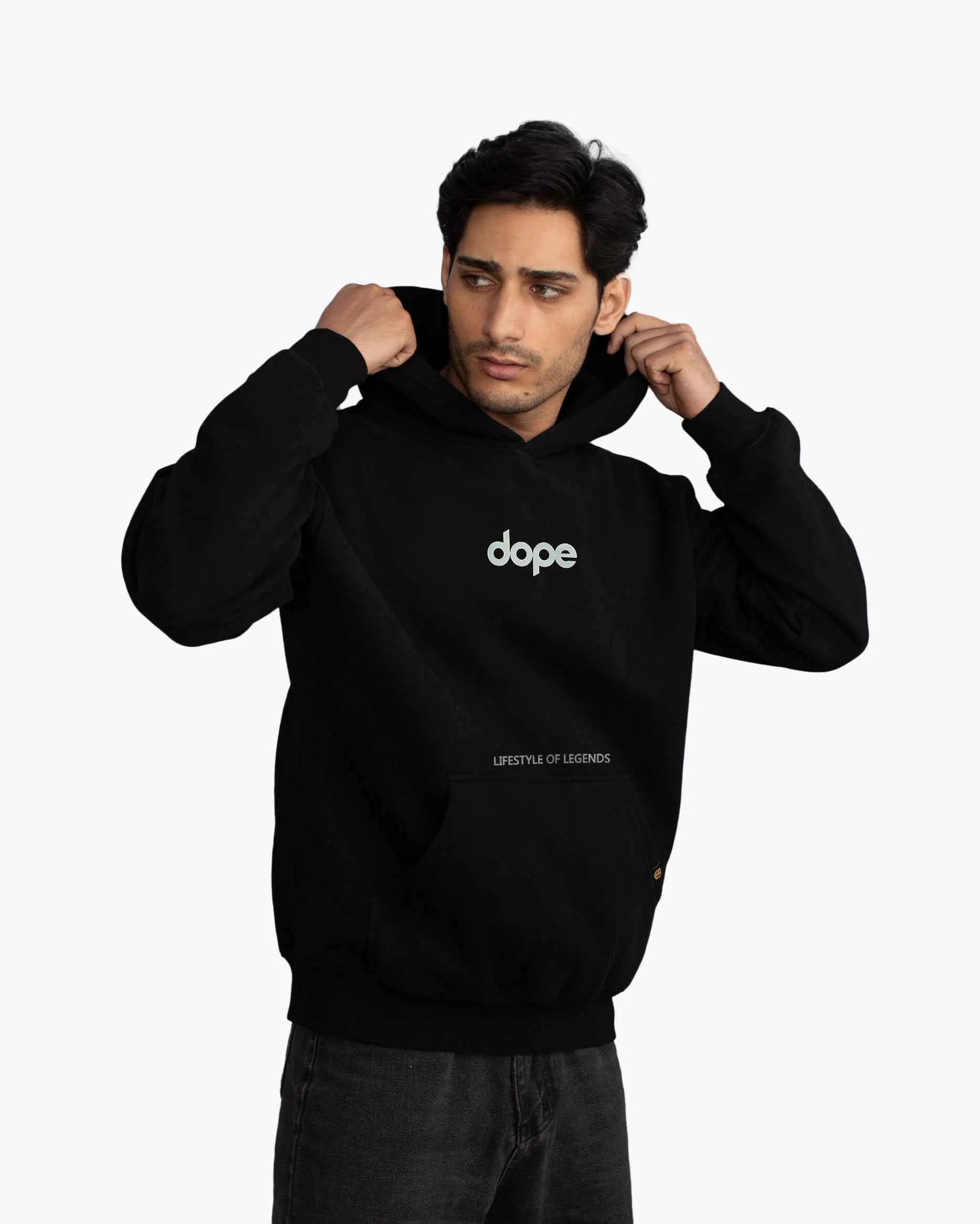 Legends Series Oversized Hoodie – Jet Black sold by Dope Beyond product image thumbnail 3