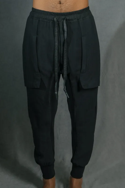 GUSSET PANTS GAUFRÉ NOIR sold by Isaac Sellam