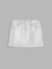 Denim Metallic High Waist Mini Skirt sold by Cider