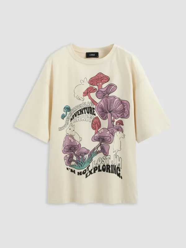 Mushroom Graphic Short Sleeve Tee sold by Cider