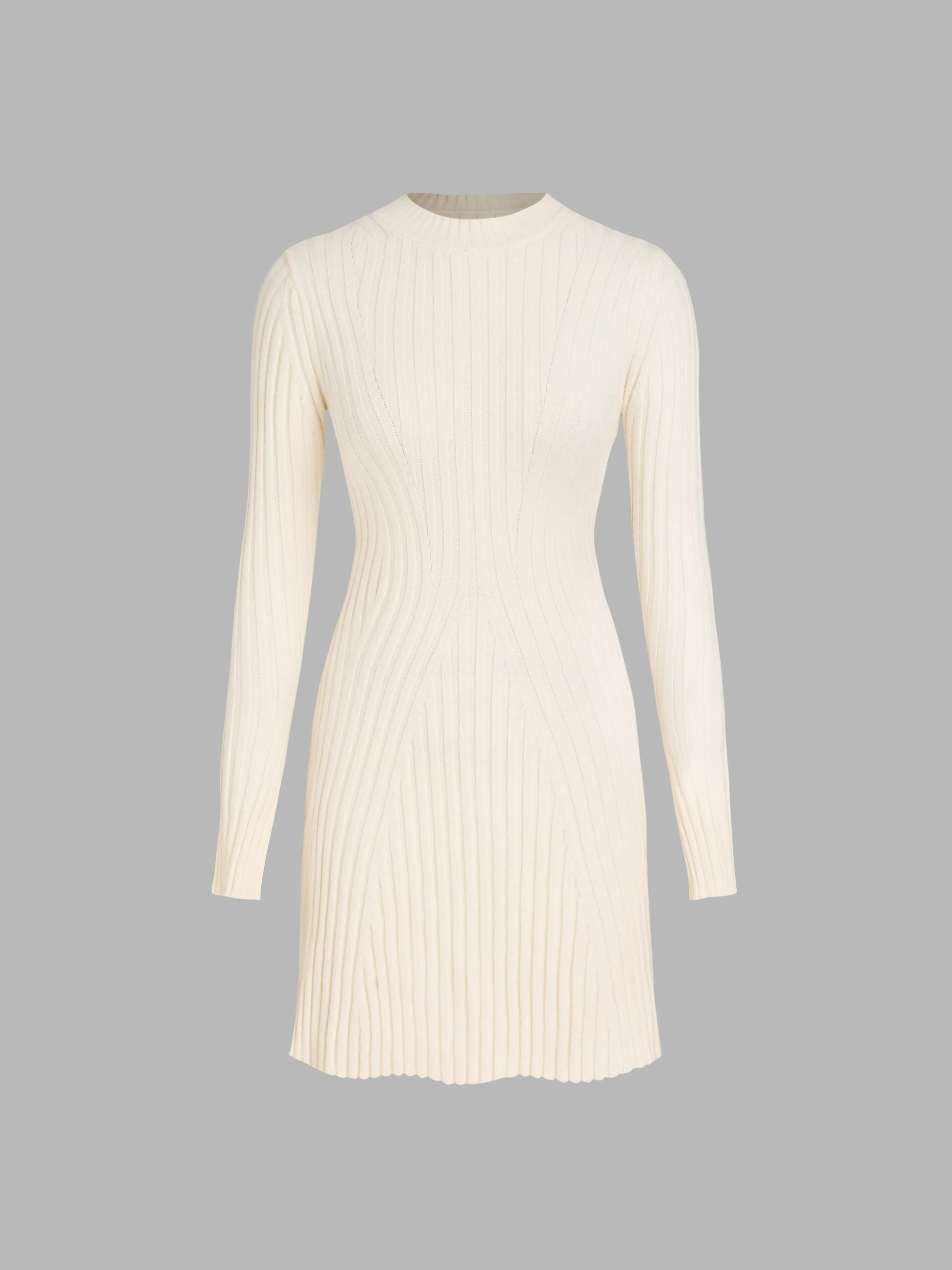 Ribbed Round Neck Ruffle Mini Dress sold by Cider