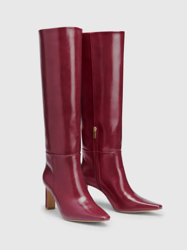 POINTED TOE CHUNKY HEEL KNEE HIGH BOOTS sold by Cider