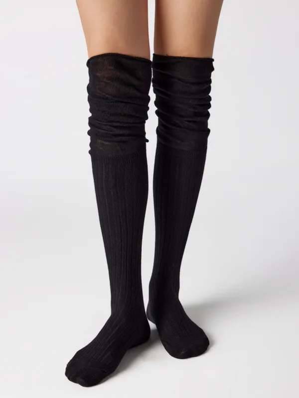 Solid Over The Knee Socks sold by Cider
