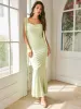 Mesh Ruffle Hem Maxi Dress sold by Cider