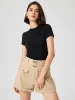 Round Neckline Knit Short Sleeve Top sold by Cider