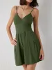 Solid V Neck Wide Leg Romper sold by Cider