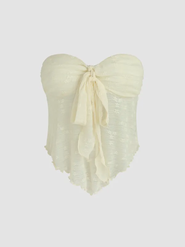 Floral Tie Front Tube Top sold by Cider