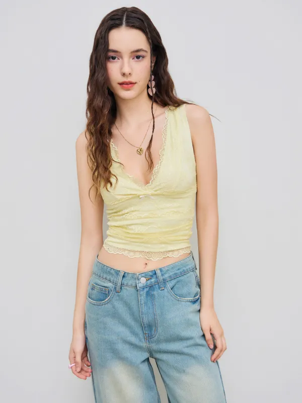 Lace Crop Tank Top sold by Cider