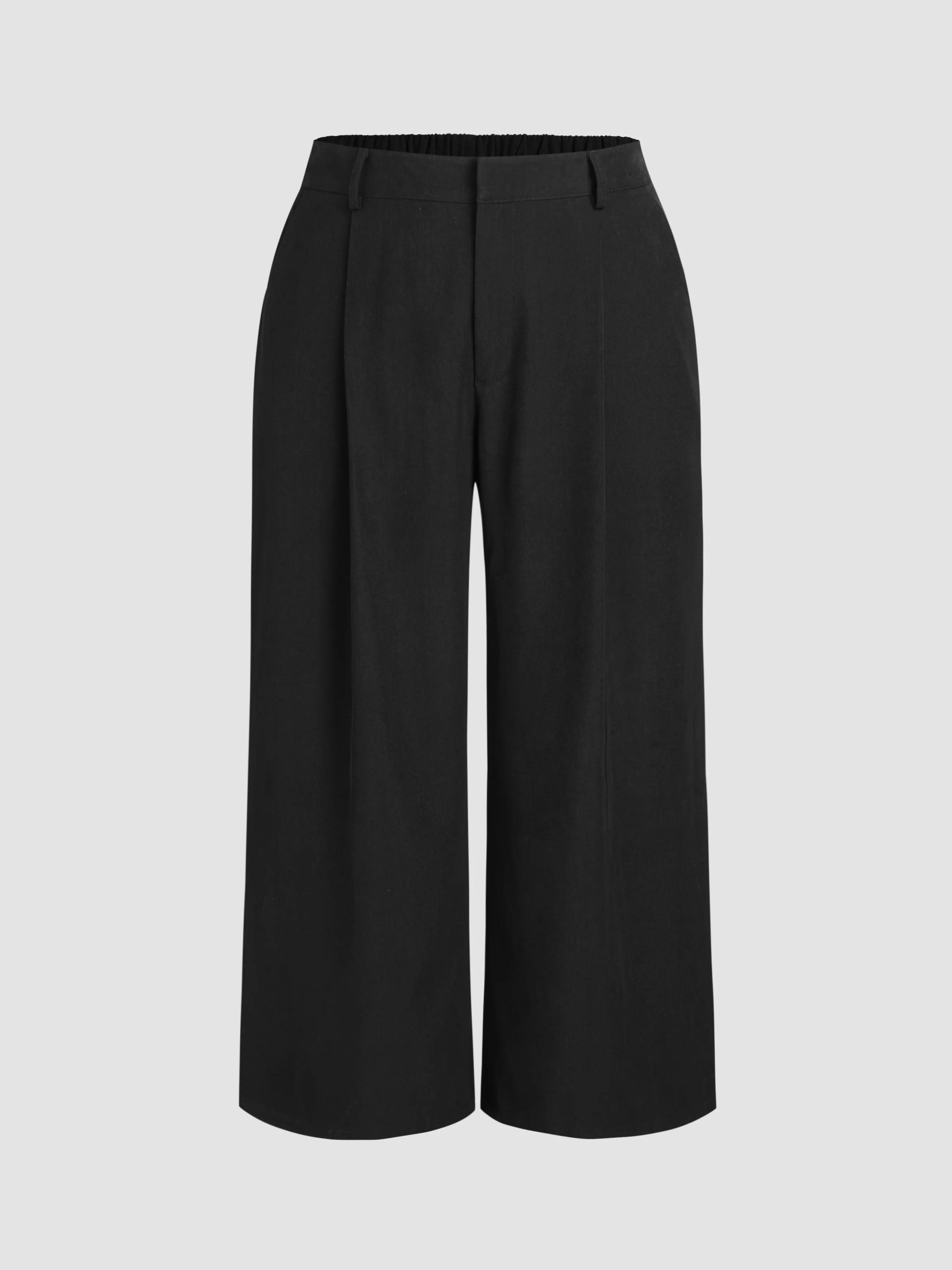 Mid Waist Pleated Pocket Wide Leg Pants Curve & Plus sold by Cider