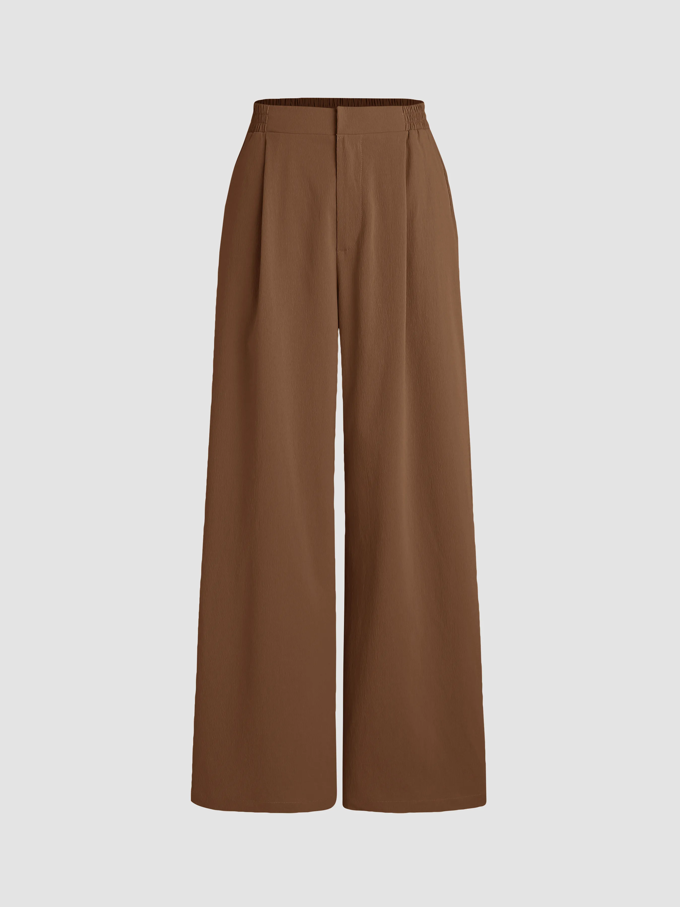 High Waist Solid Pleated Wide Leg Trousers sold by Cider