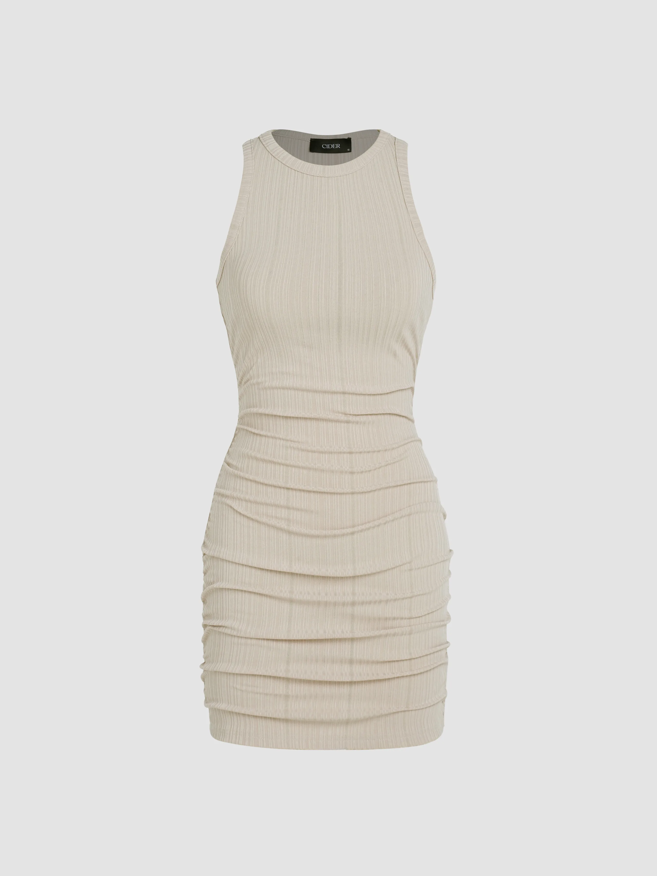 Ruched Knit Sleeveless Mini Dress sold by Cider