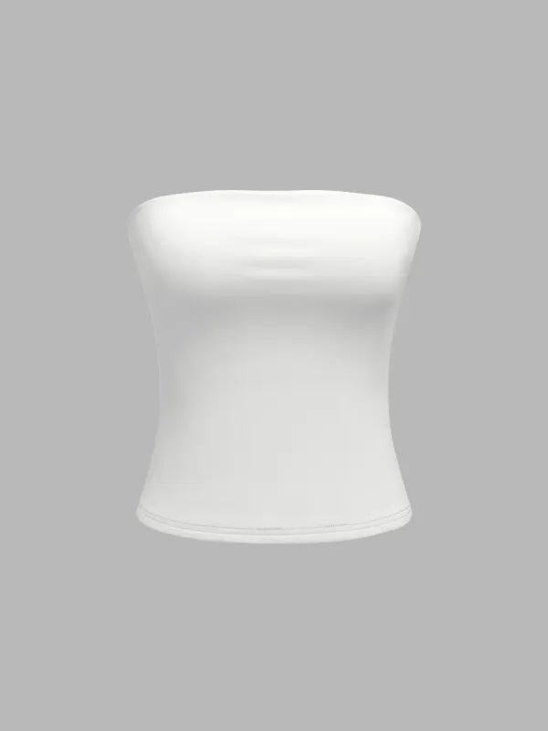 Contour Double Layered Strapless Solid Tube Top sold by Cider