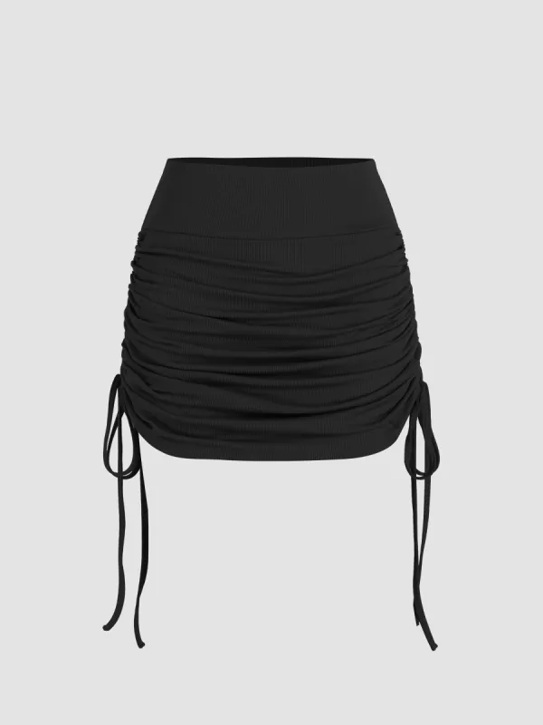 Ruched Drawstring Mini Skort sold by Cider