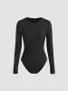 Round Neckline Long Sleeve Bodysuit sold by Cider